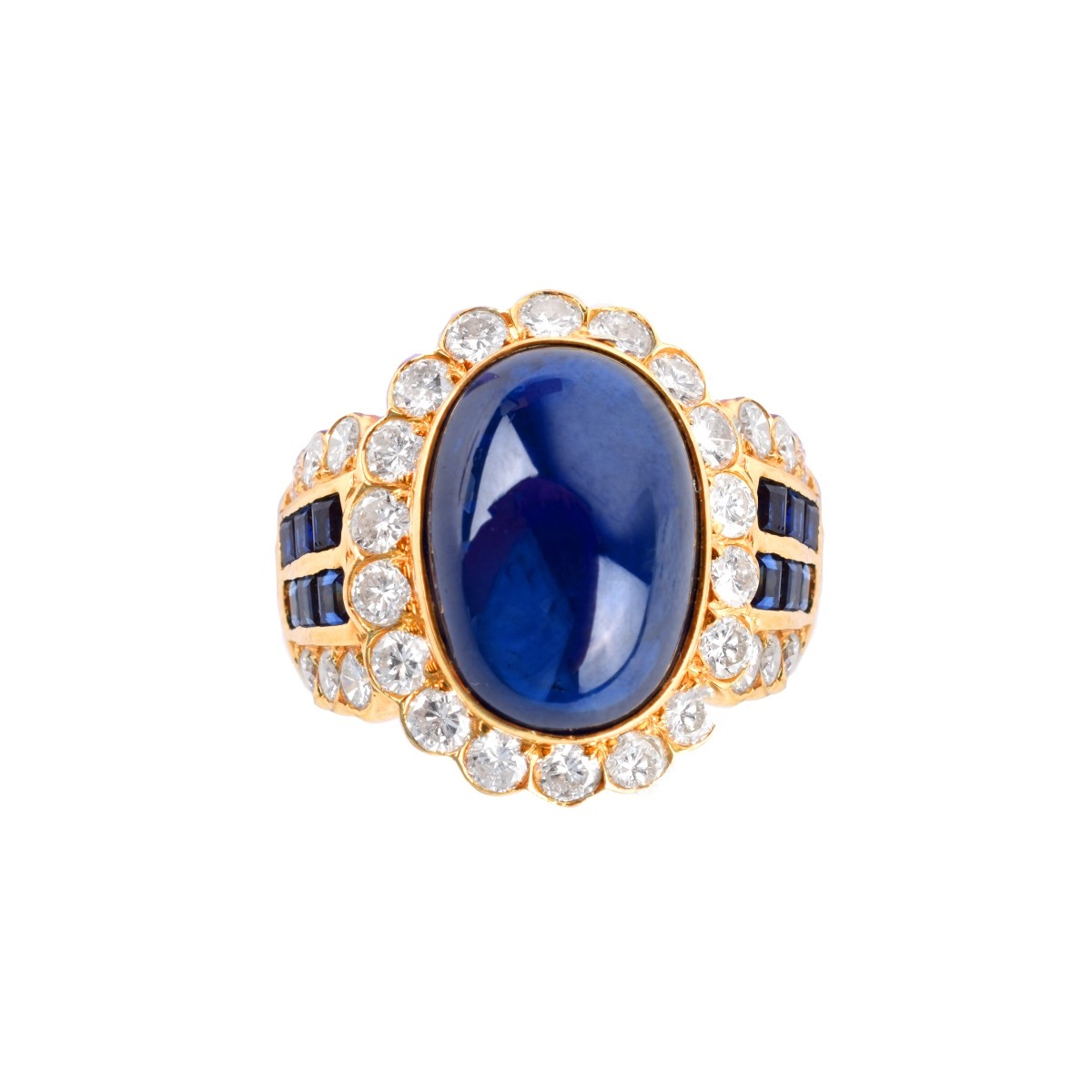 Sapphire, Diamond and 18K Ring