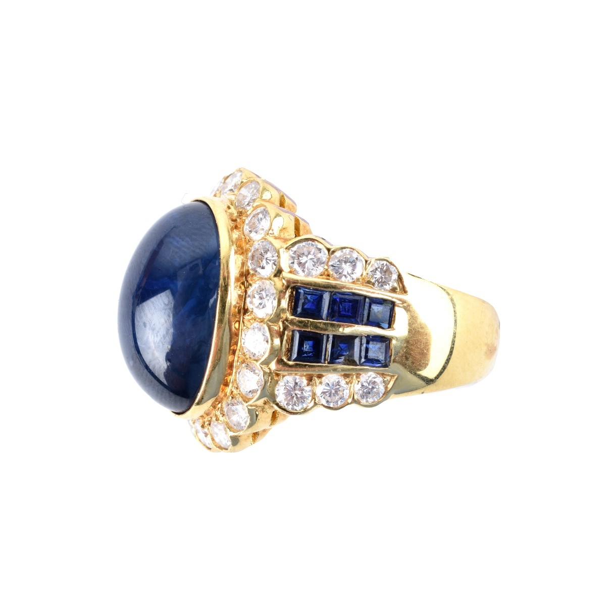 Sapphire, Diamond and 18K Ring