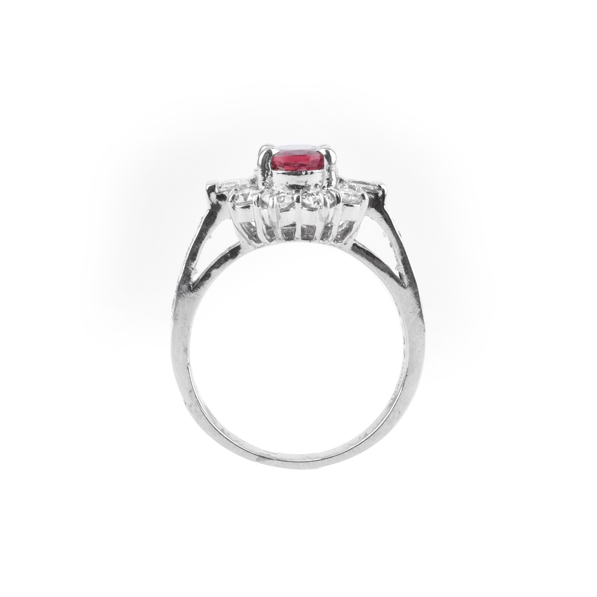 Ruby, Diamond and Platinum Ring