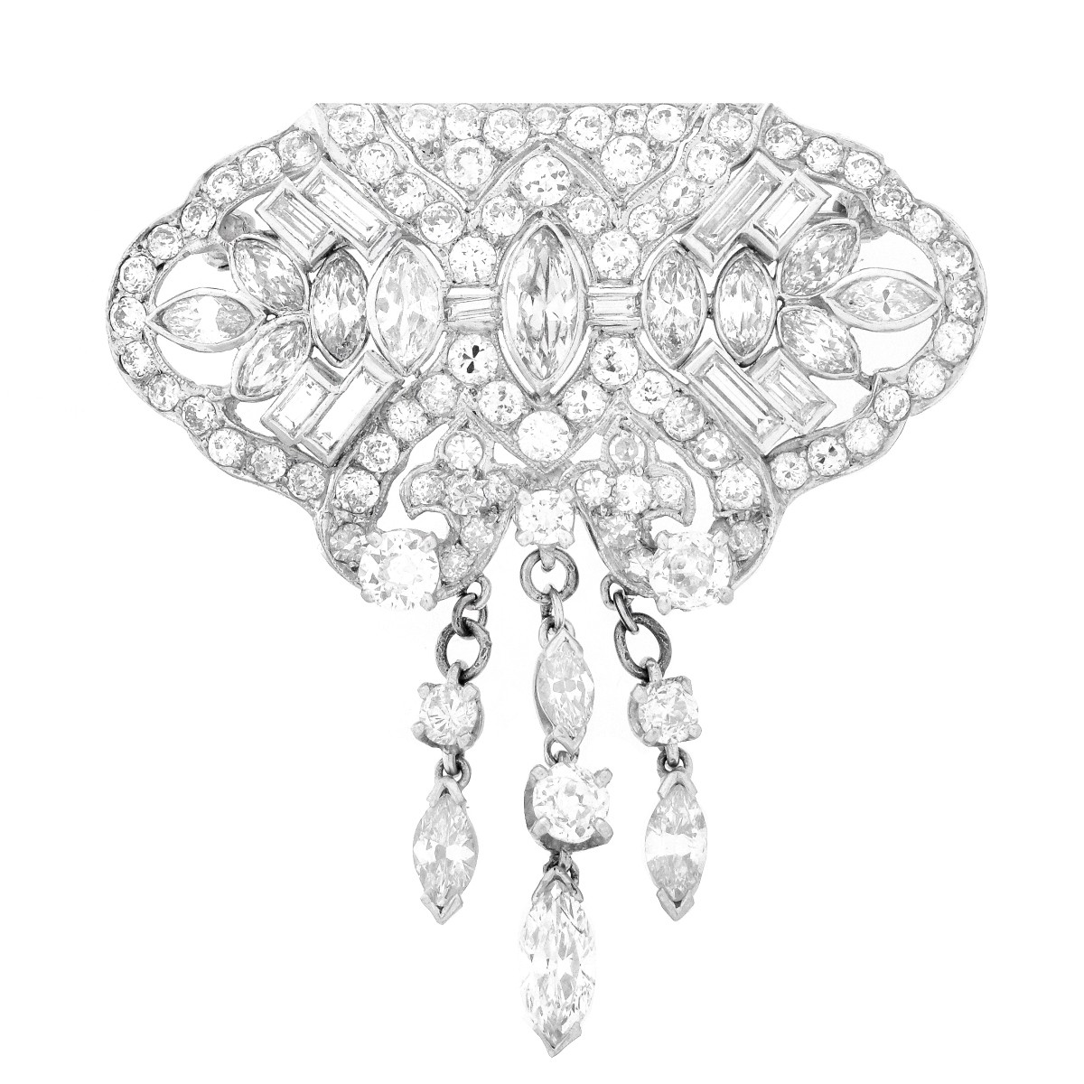 Art Deco Diamond and Platinum Brooch