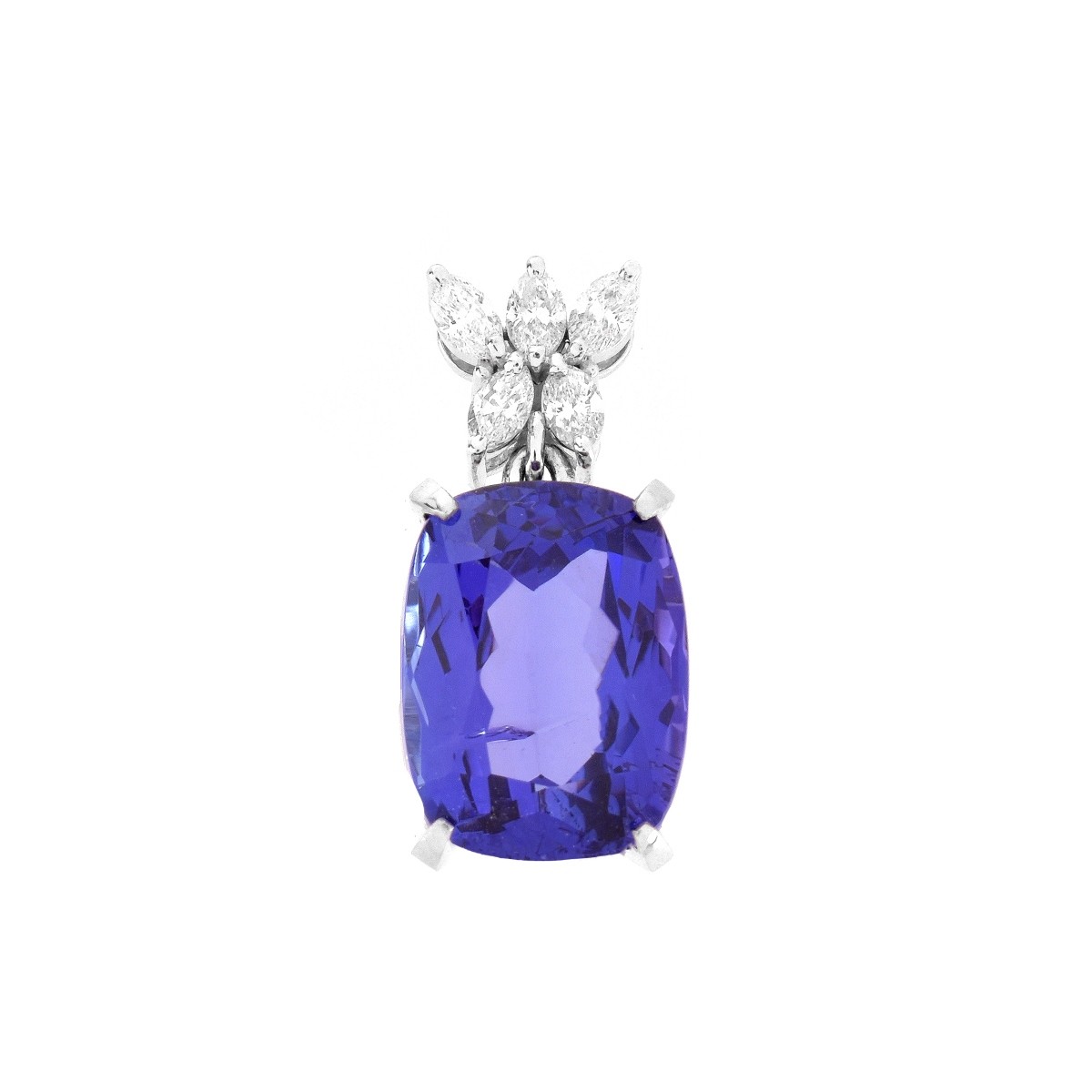 Tanzanite, Diamond and Platinum Pendant