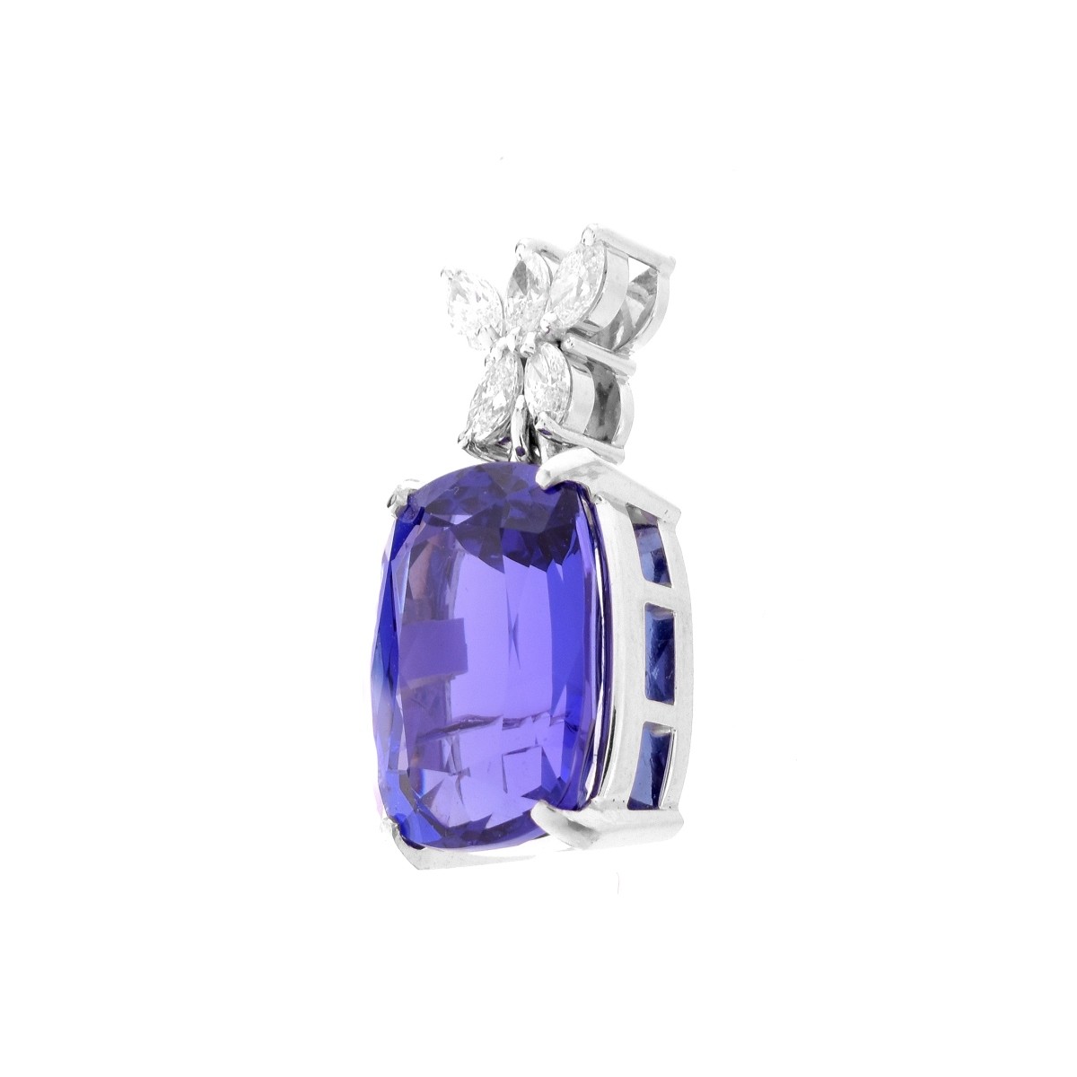 Tanzanite, Diamond and Platinum Pendant