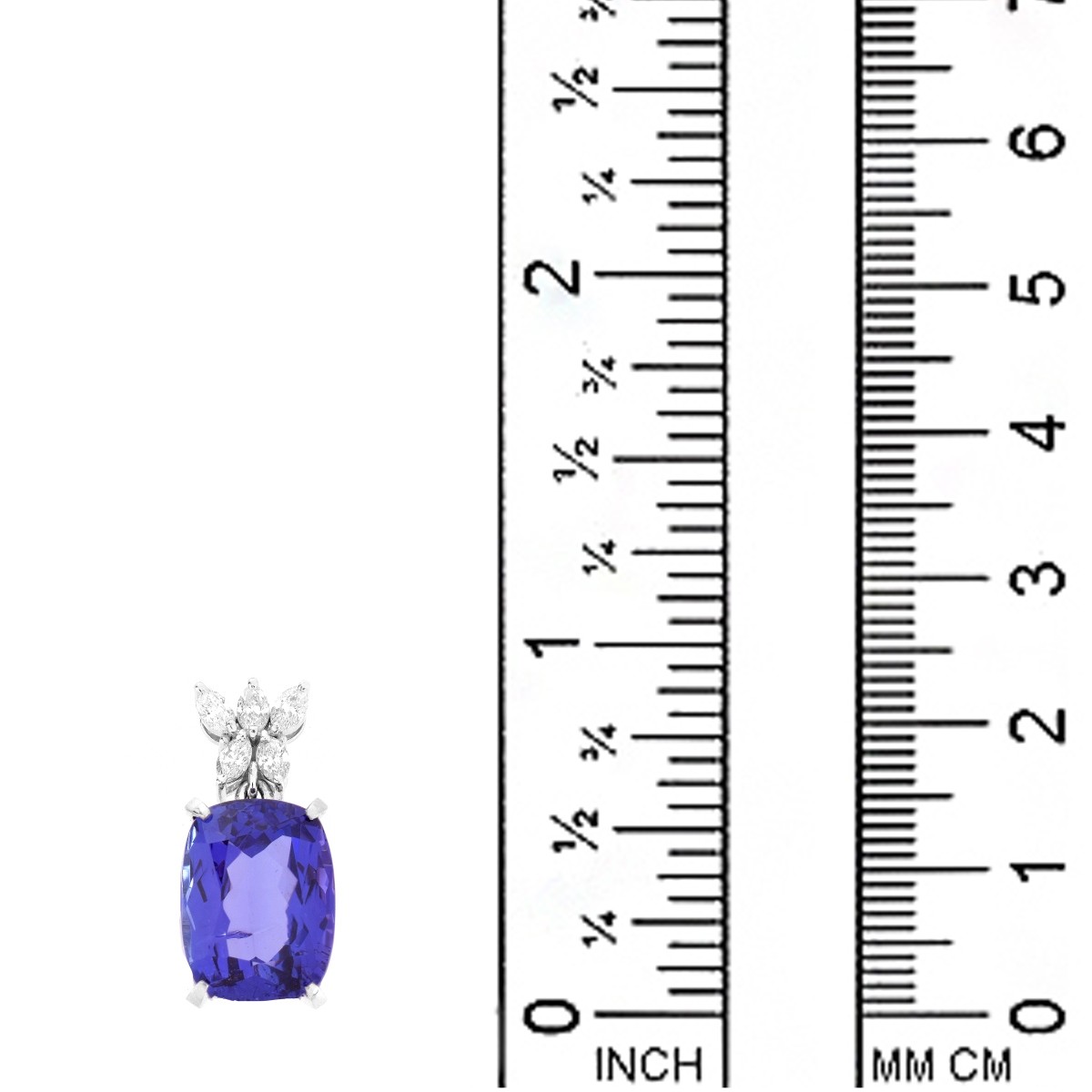 Tanzanite, Diamond and Platinum Pendant