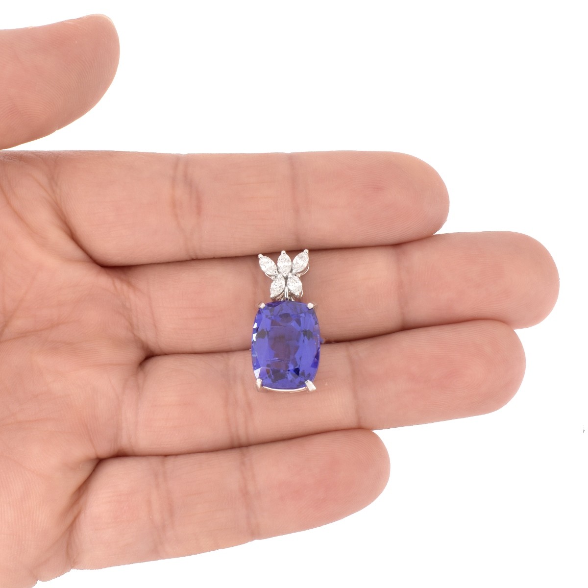 Tanzanite, Diamond and Platinum Pendant