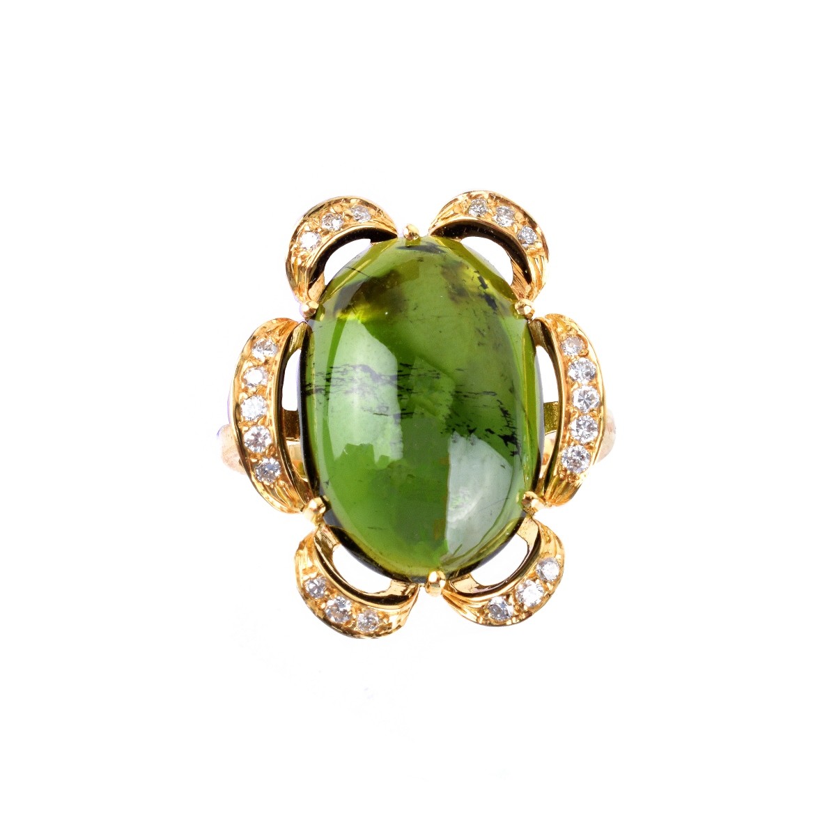 Tourmaline, Diamond and 18K Ring