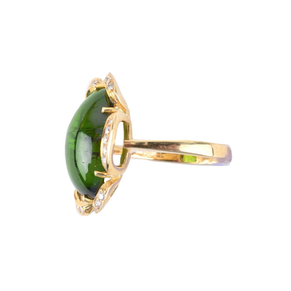 Tourmaline, Diamond and 18K Ring