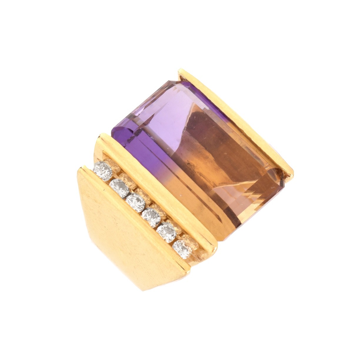 Ametrine, Diamond and 14K Ring