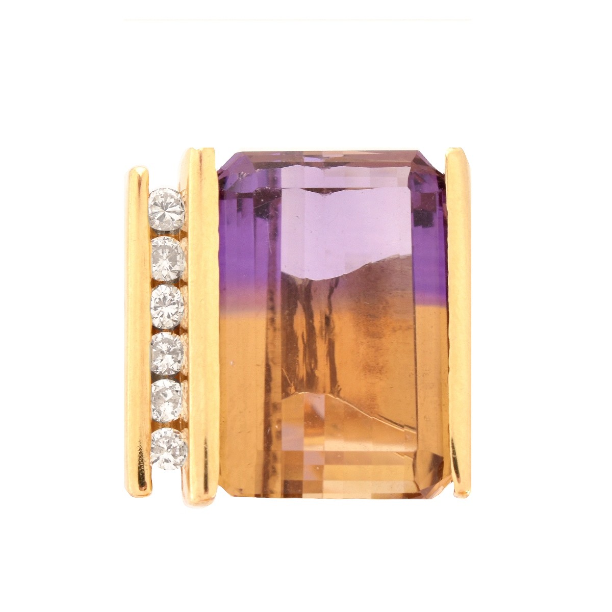 Ametrine, Diamond and 14K Ring