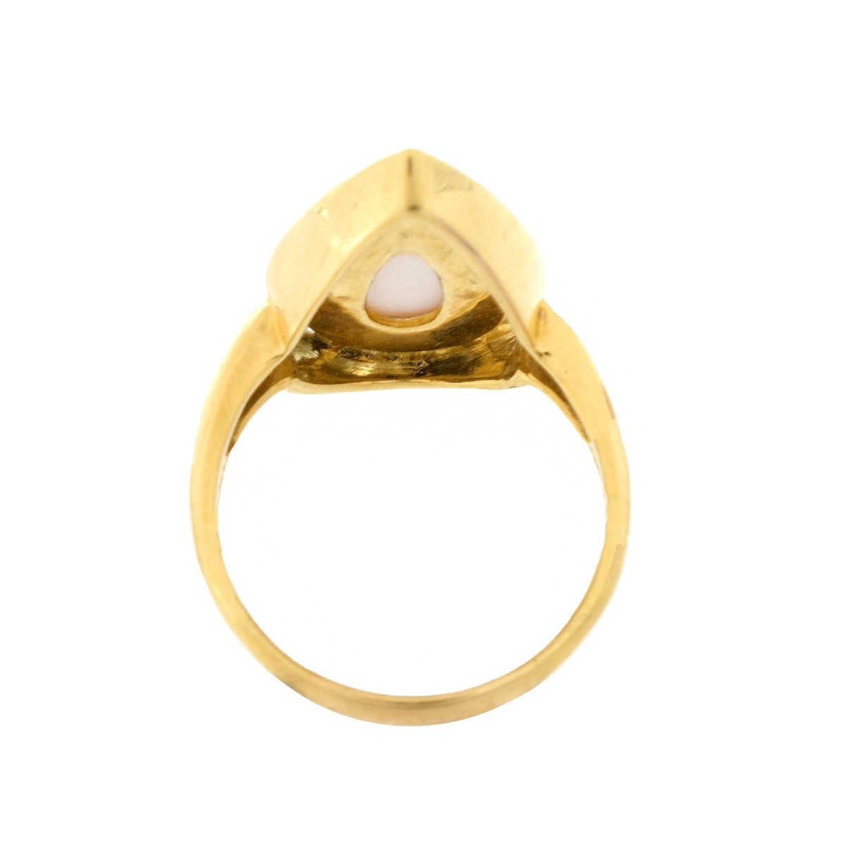 Mother Of Pearl, Diamond 18K Gold Teardrop Ring