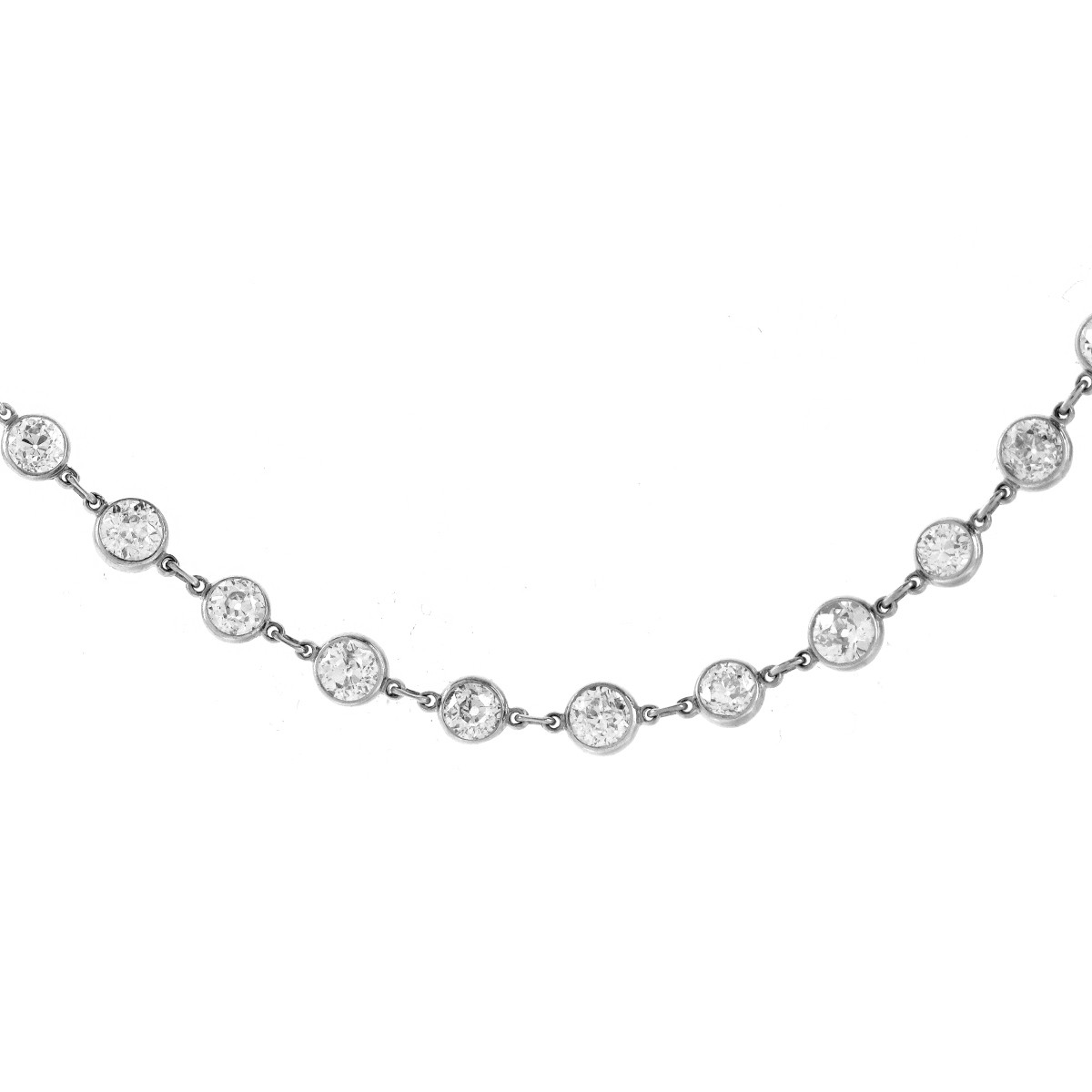 Platinum Diamond By The Yard Necklace