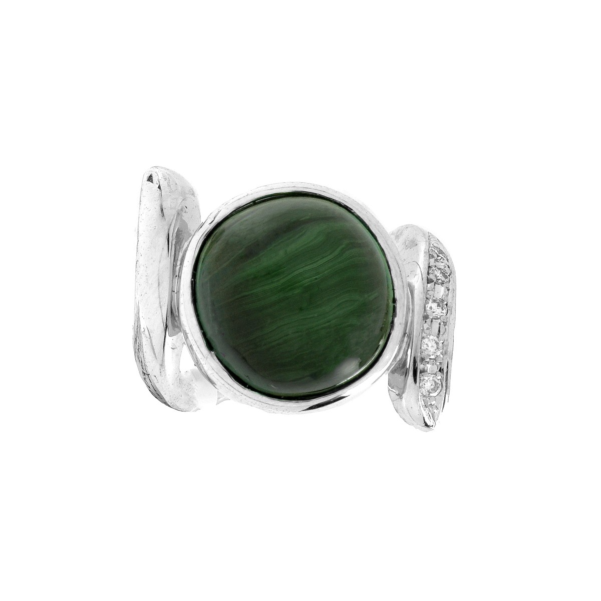 Green Tourmaline, Diamond and 18K Ring