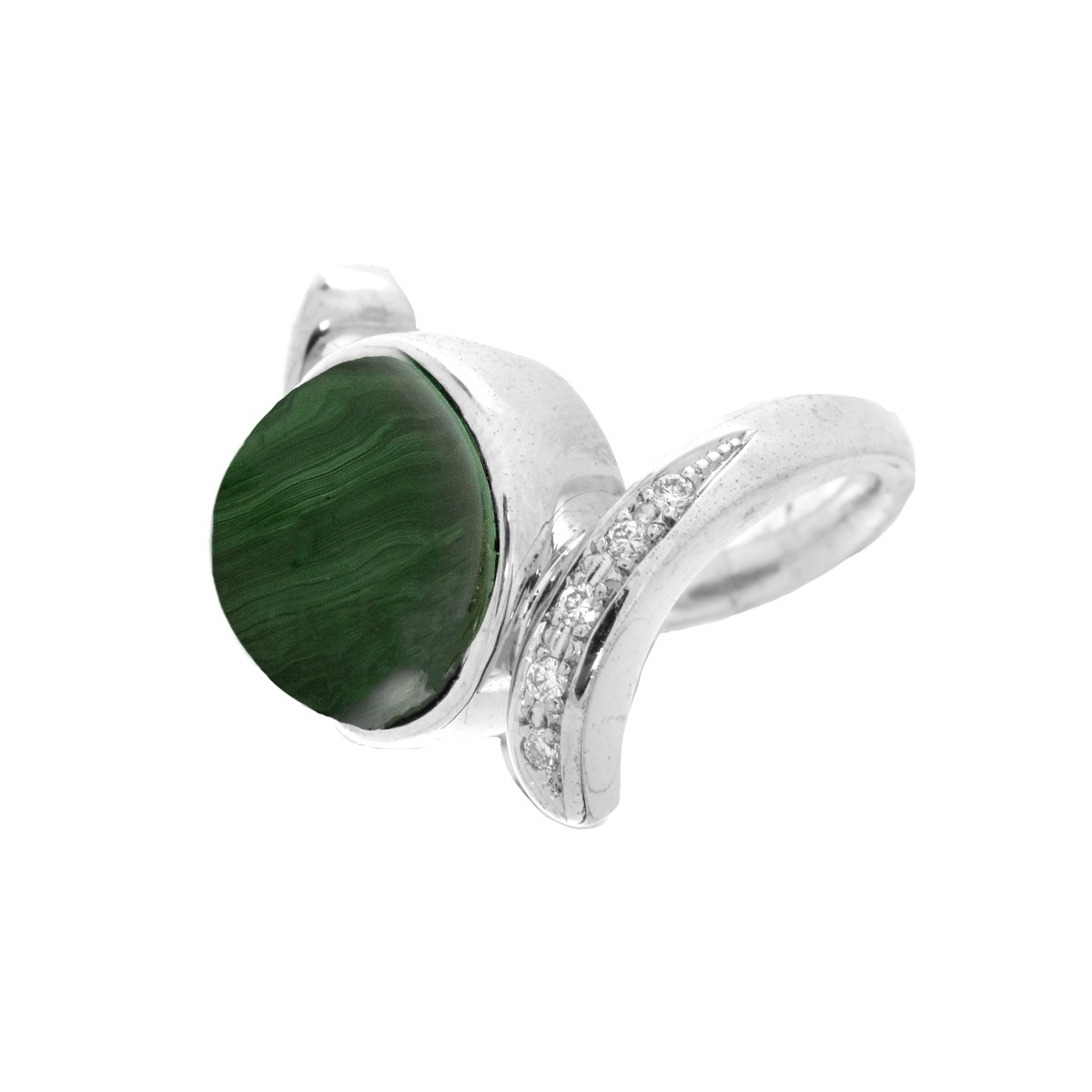 Green Tourmaline, Diamond and 18K Ring