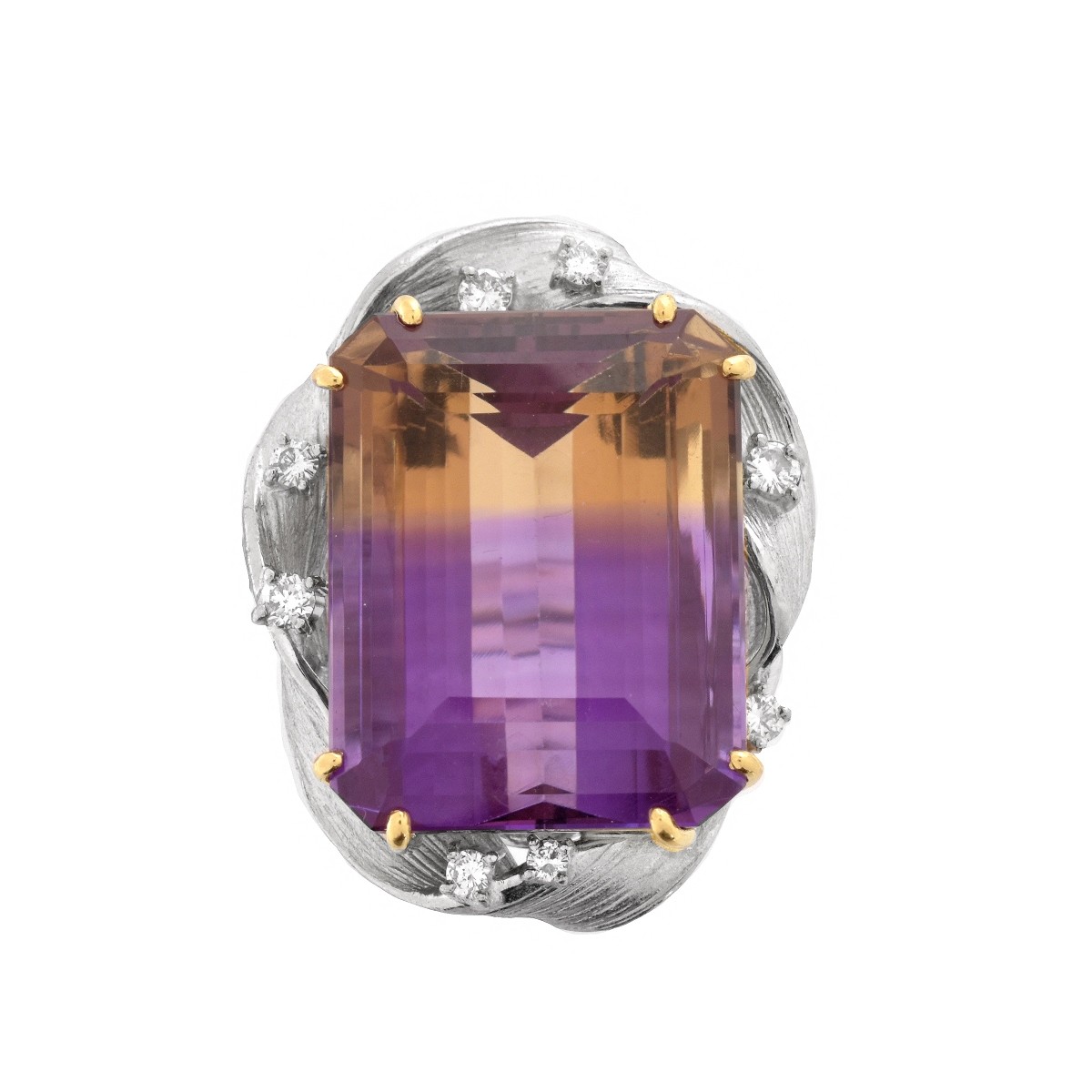 Ametrine, Diamond, 18K and Platinum Ring