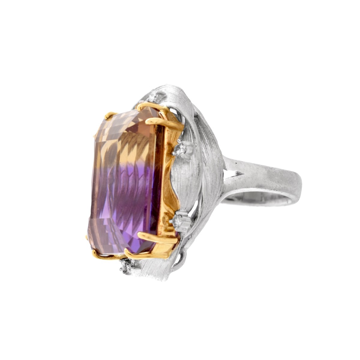 Ametrine, Diamond, 18K and Platinum Ring