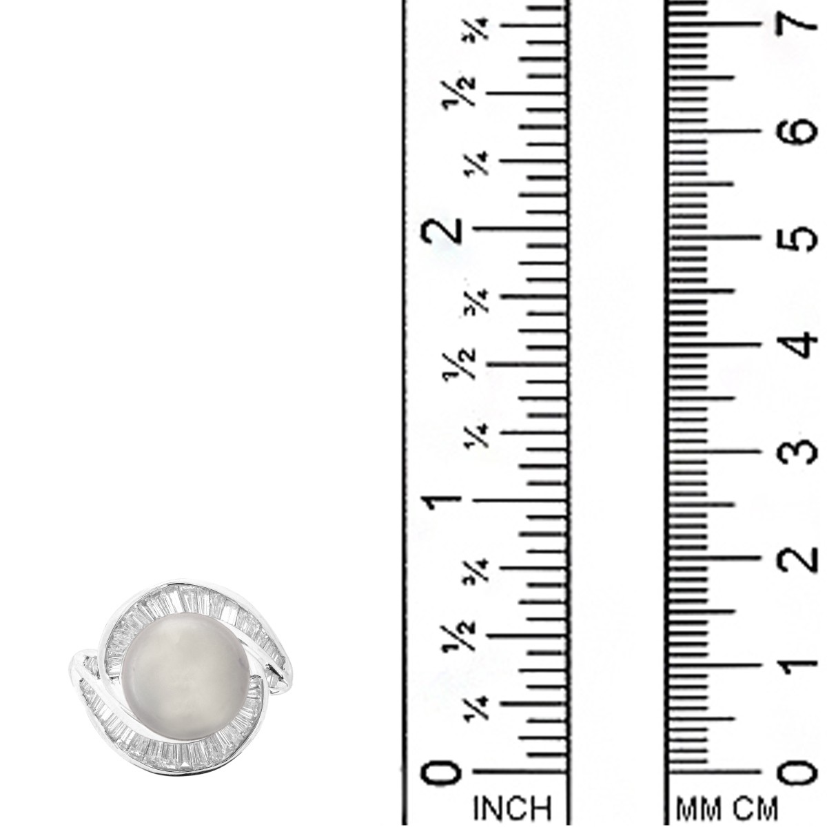 Black Pearl, Diamond and Platinum Ring