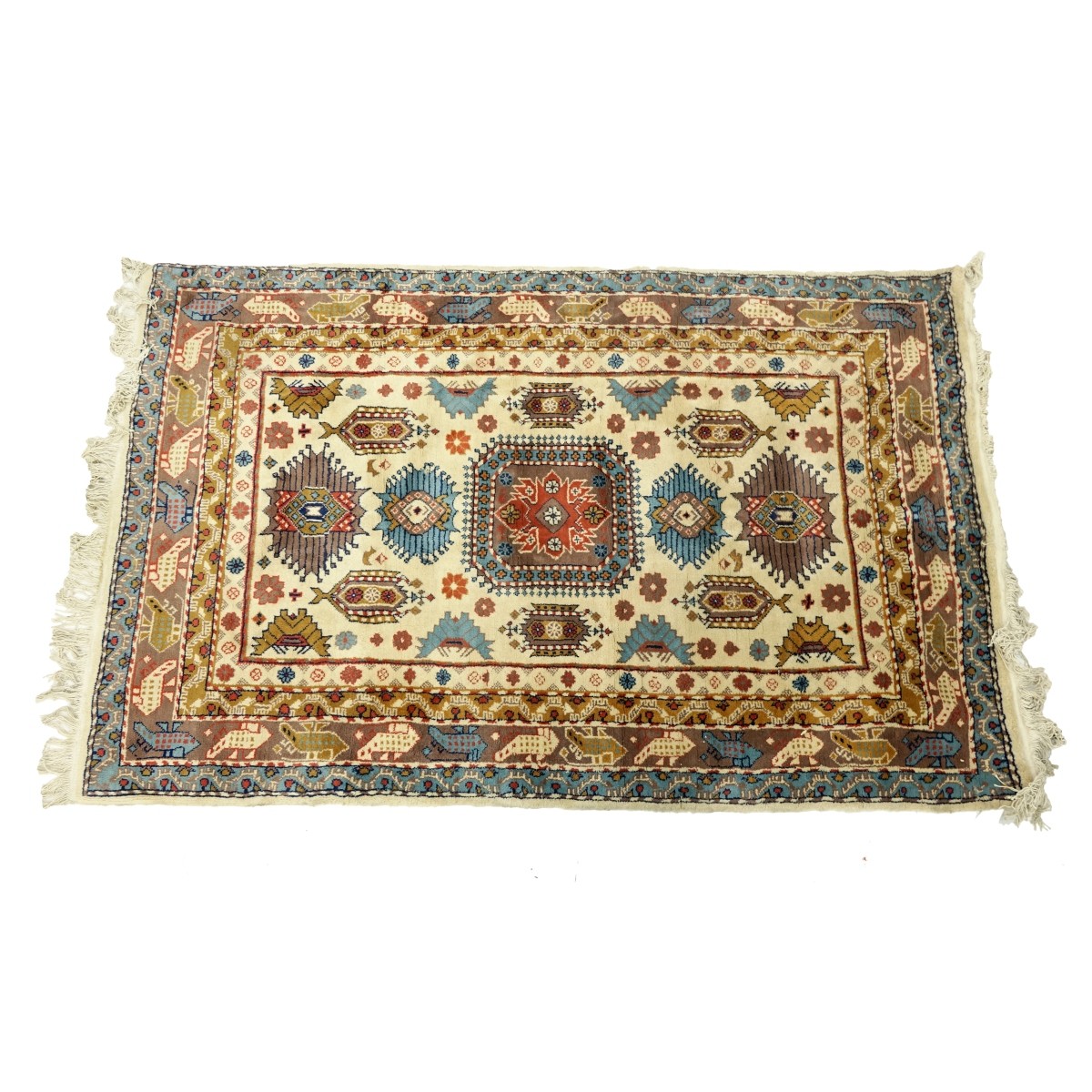 Semi Antique Middle Eastern Afghan Style Wool Rug