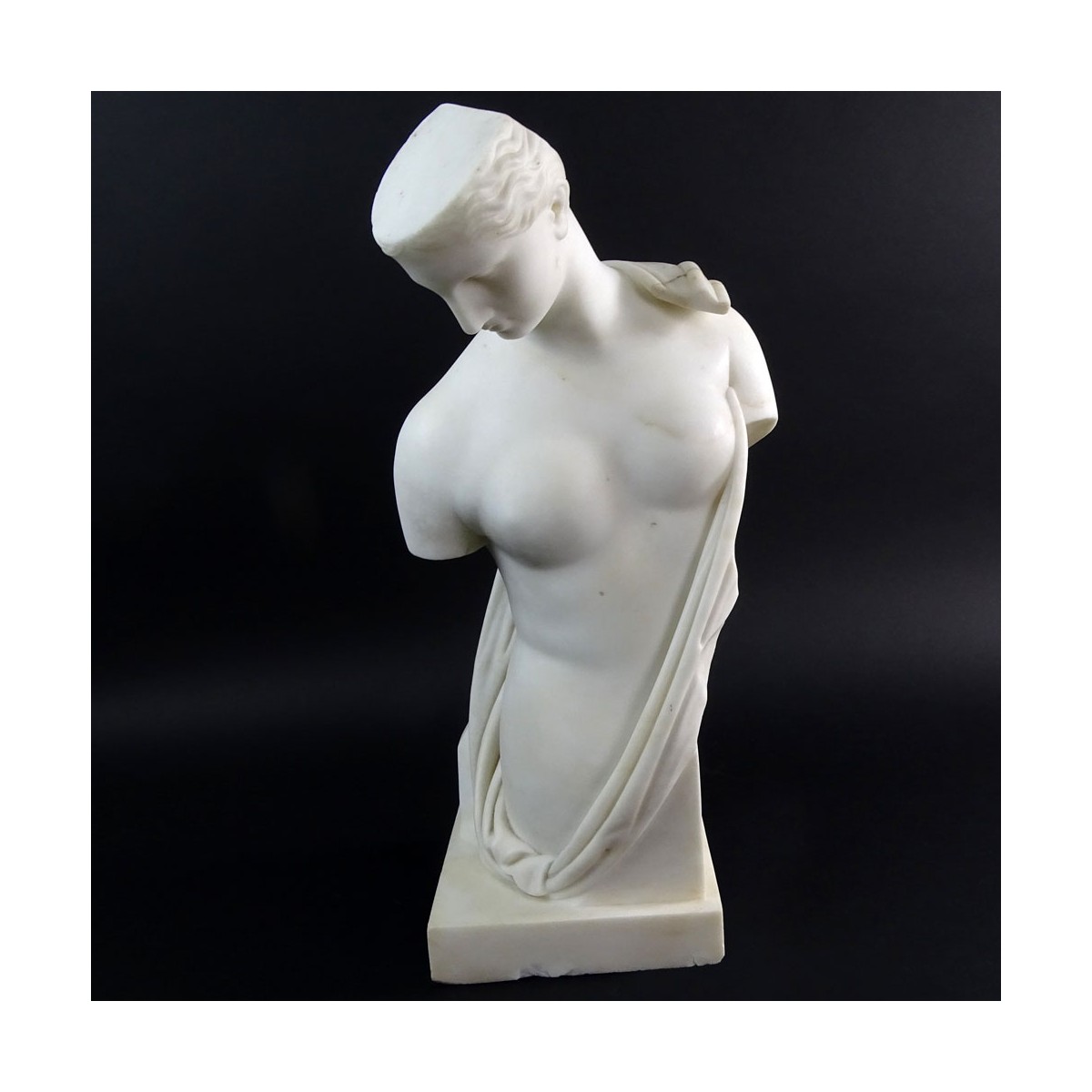 Mid 20th Century Carved Marble Classical Figure. U