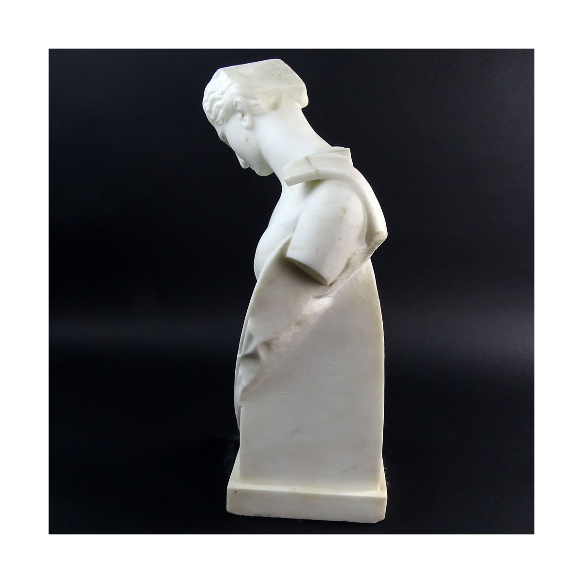 Mid 20th Century Carved Marble Classical Figure. U