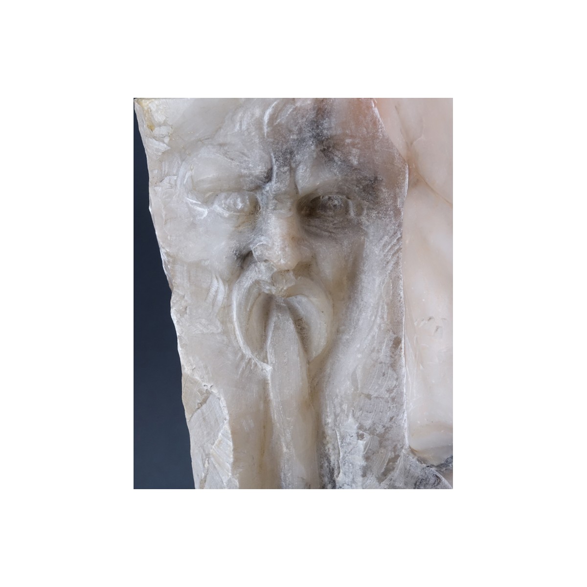 Antique Italian Carved Marble and Alabaster "Rebec