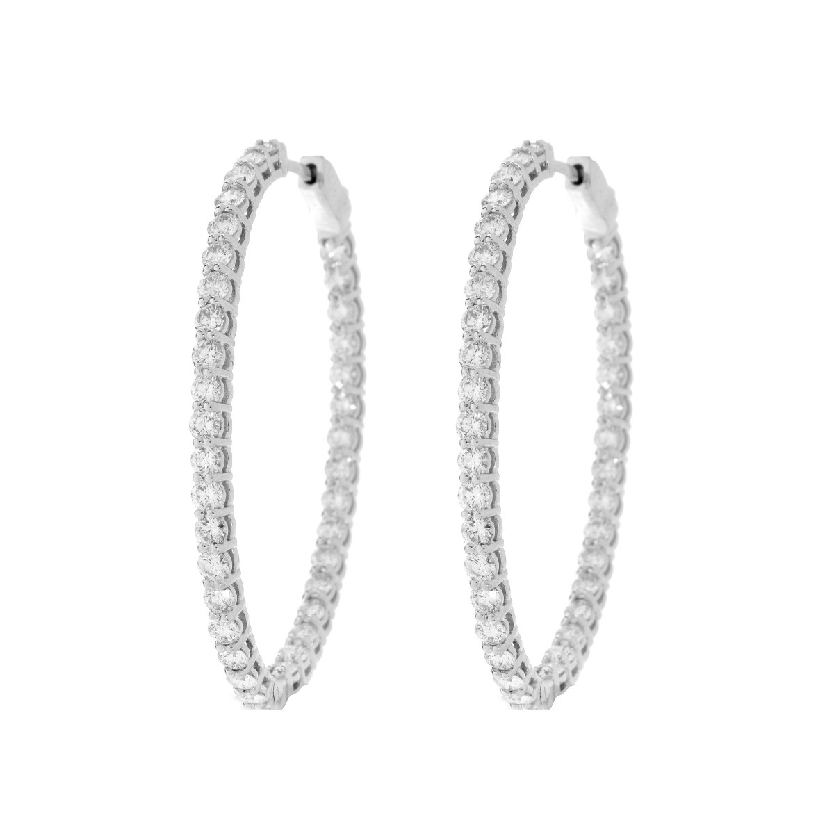 4.0ct TW Diamond Hoop Earrings