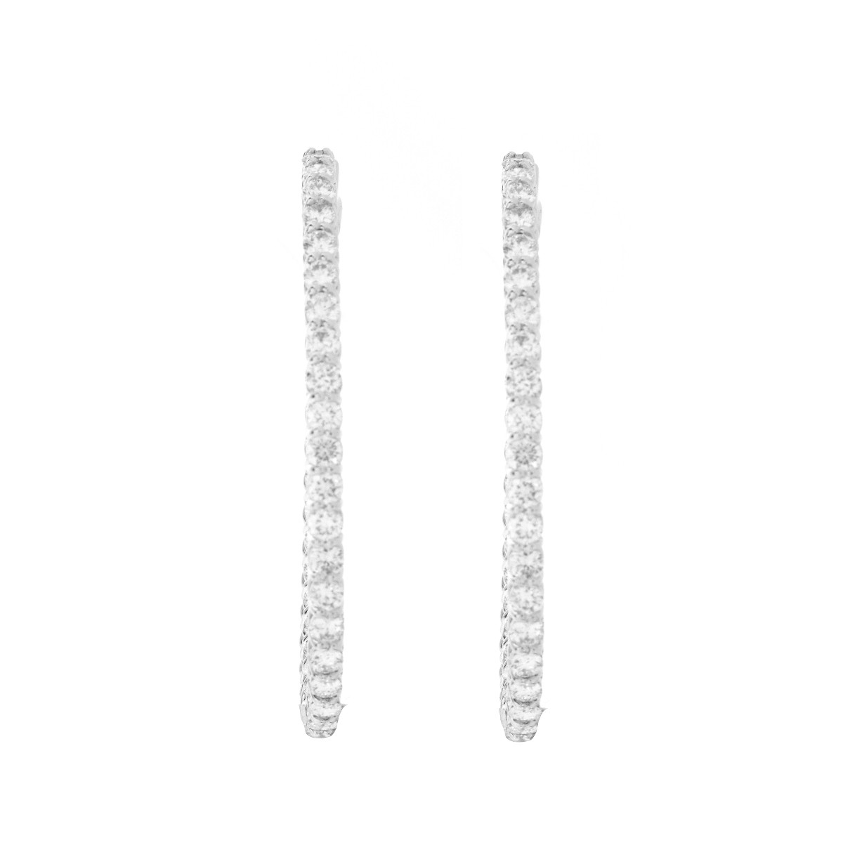 4.0ct TW Diamond Hoop Earrings