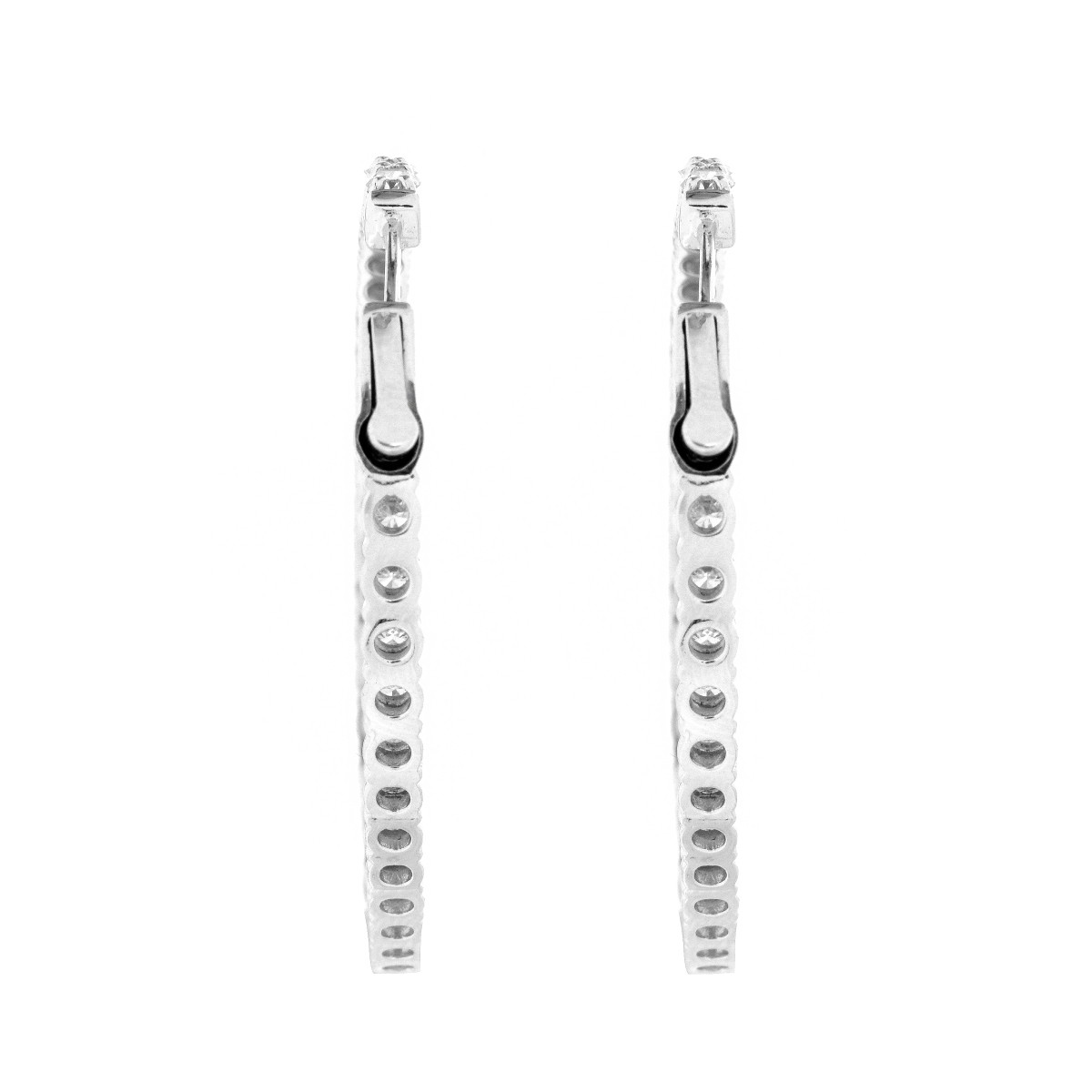 4.0ct TW Diamond Hoop Earrings