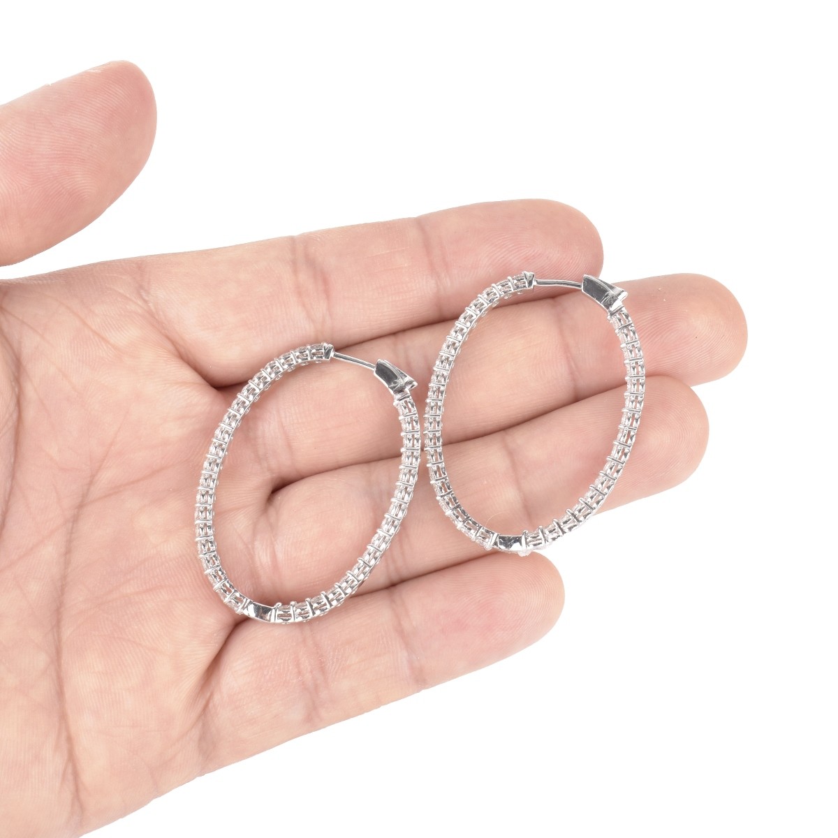 4.0ct TW Diamond Hoop Earrings