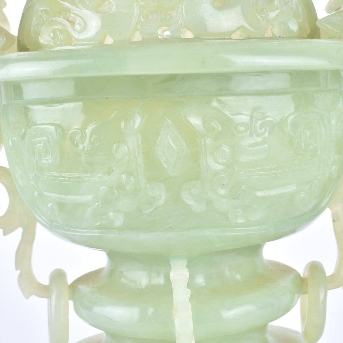 Antique Chinese Jade Covered Censer