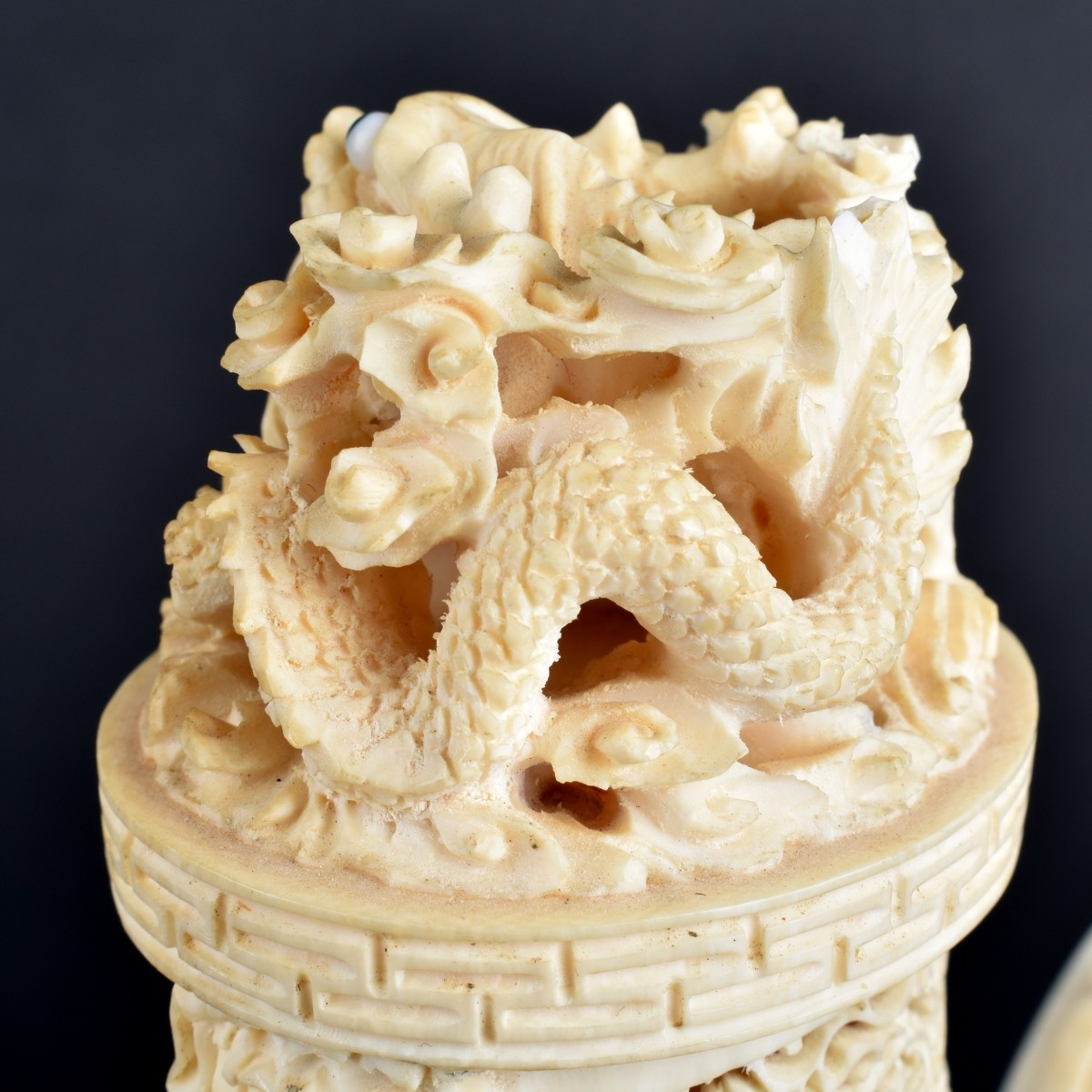 19th Century Chinese Carved Ivory Urn