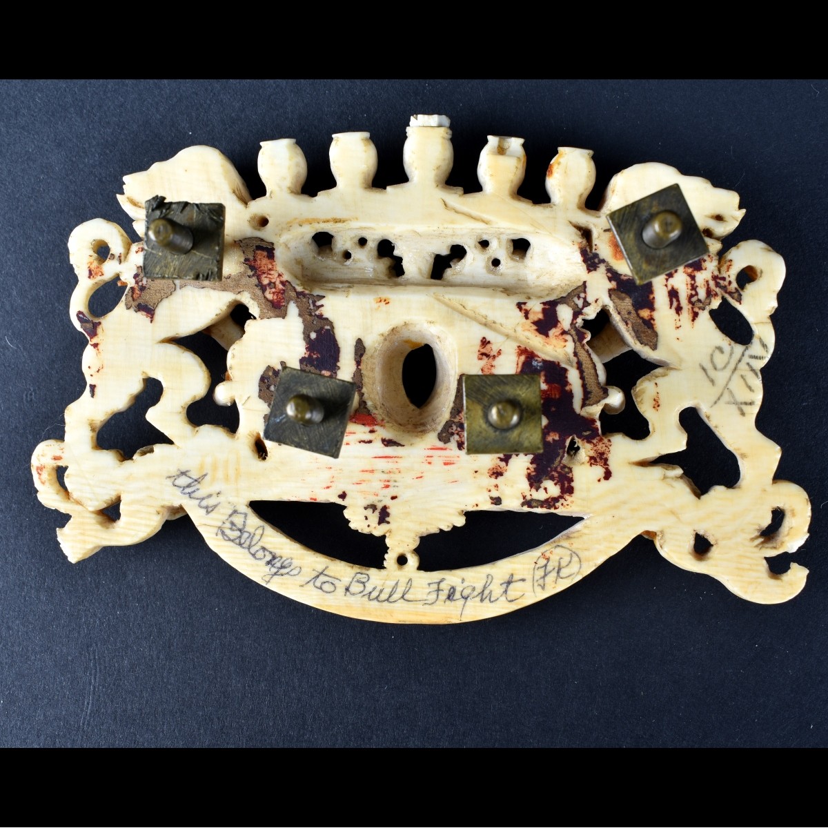 19th C. Continental School Ivory Coat of Arms