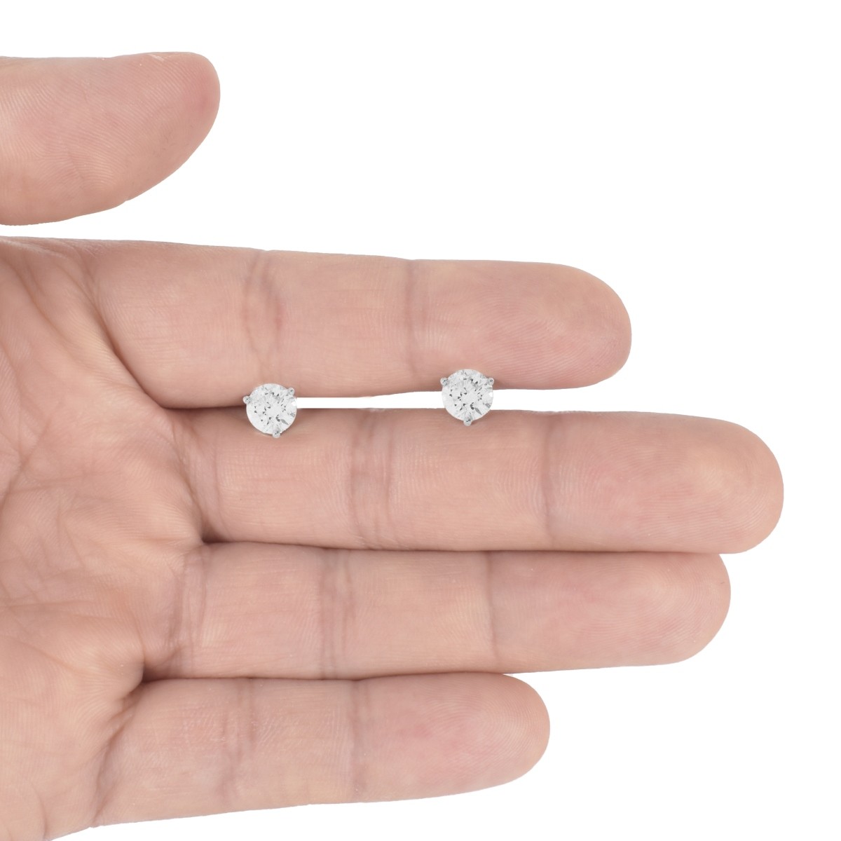 2.01ct TW Diamond and 14K Ear Studs