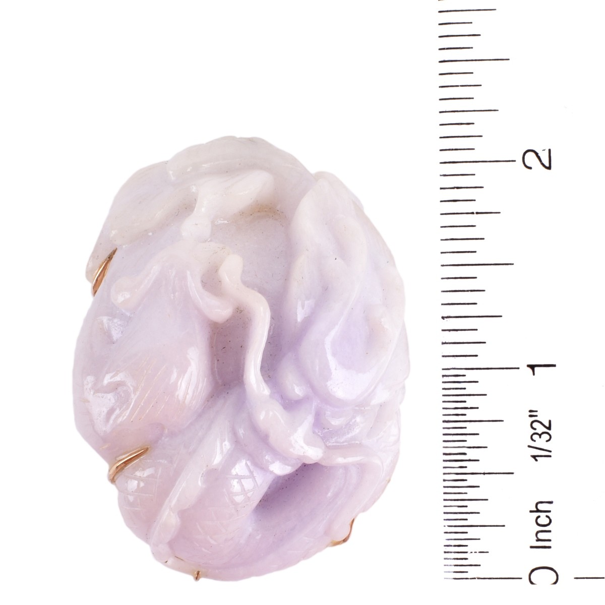 Chinese Lavender Jade and 14K Pendant