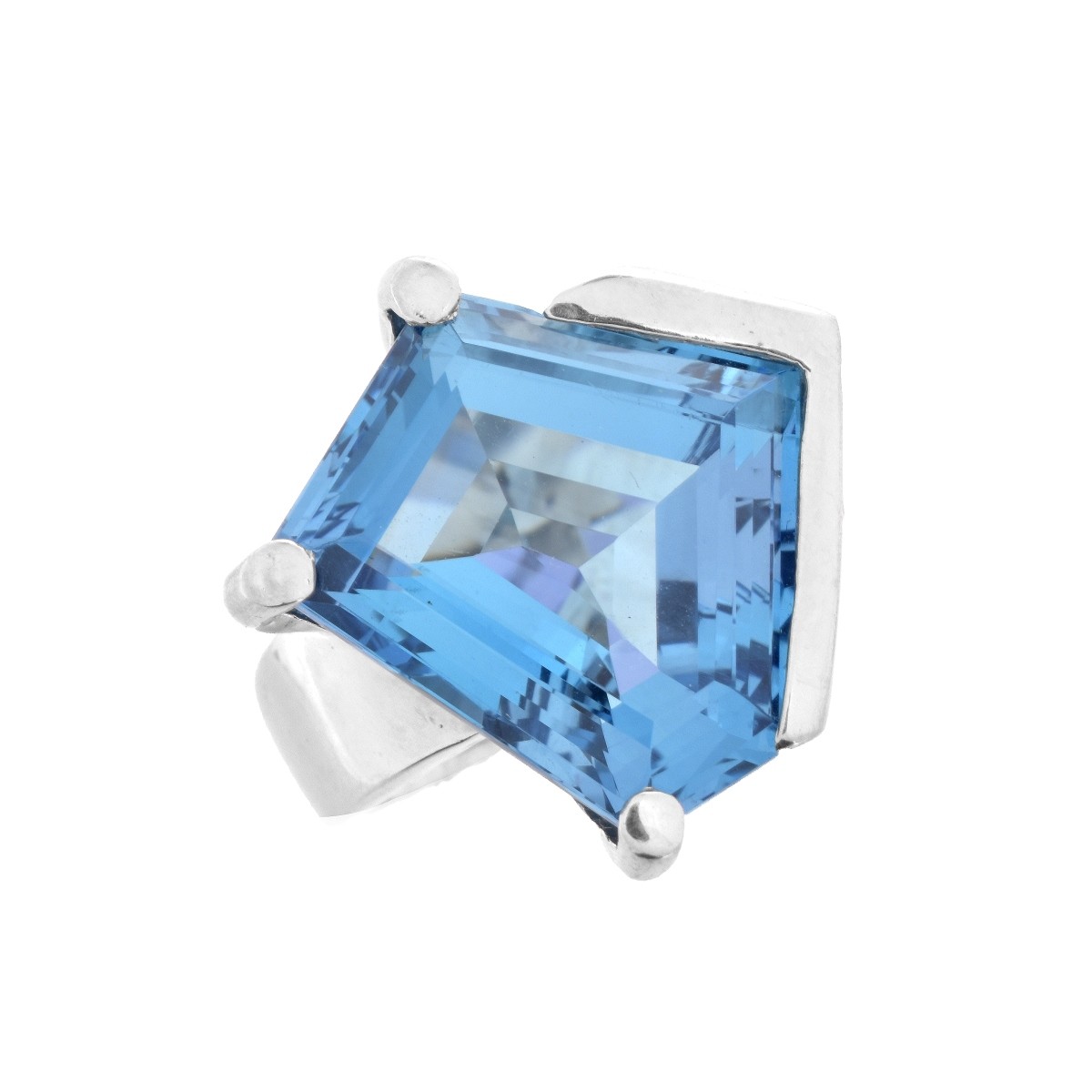 London Topaz Platinum Ring