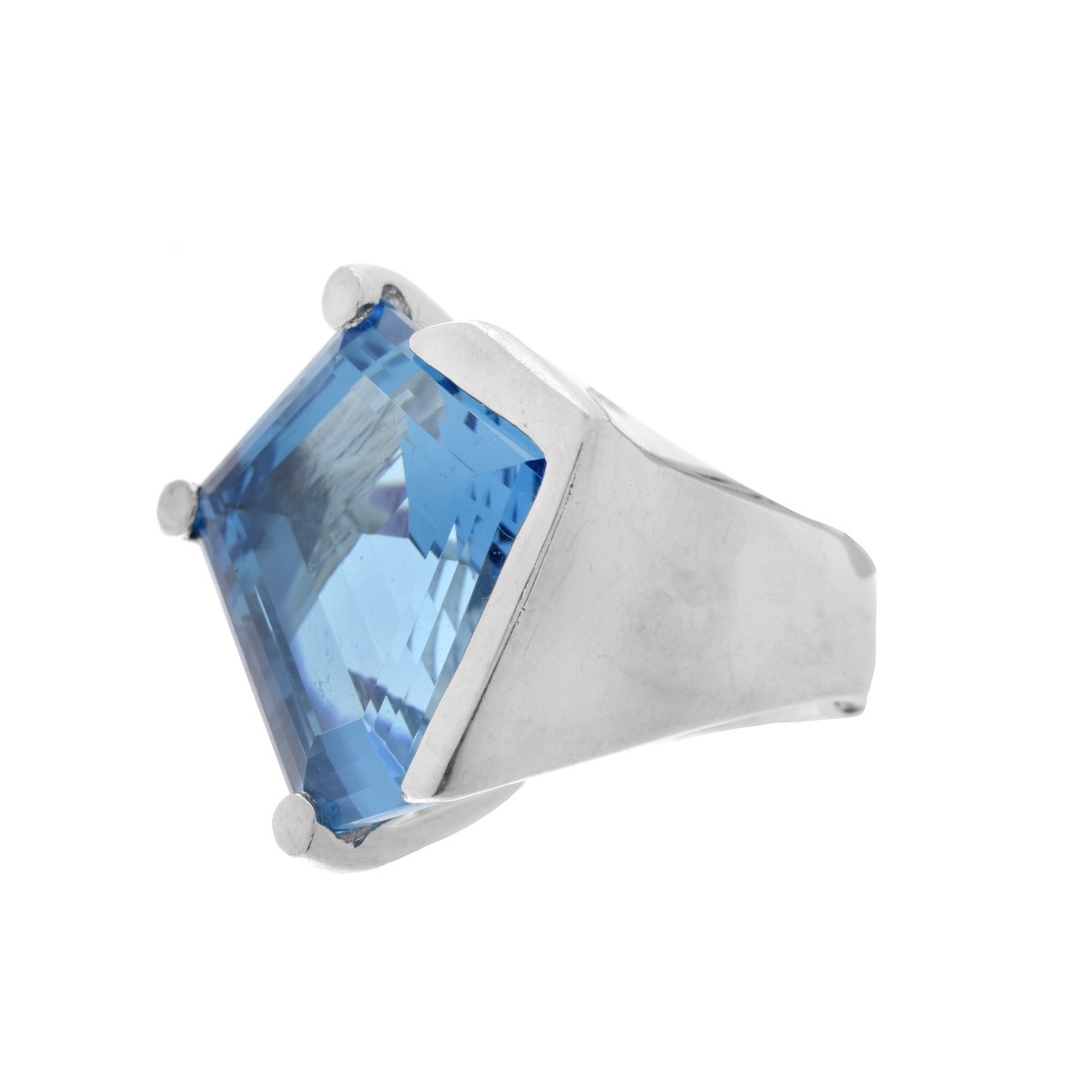 London Topaz Platinum Ring