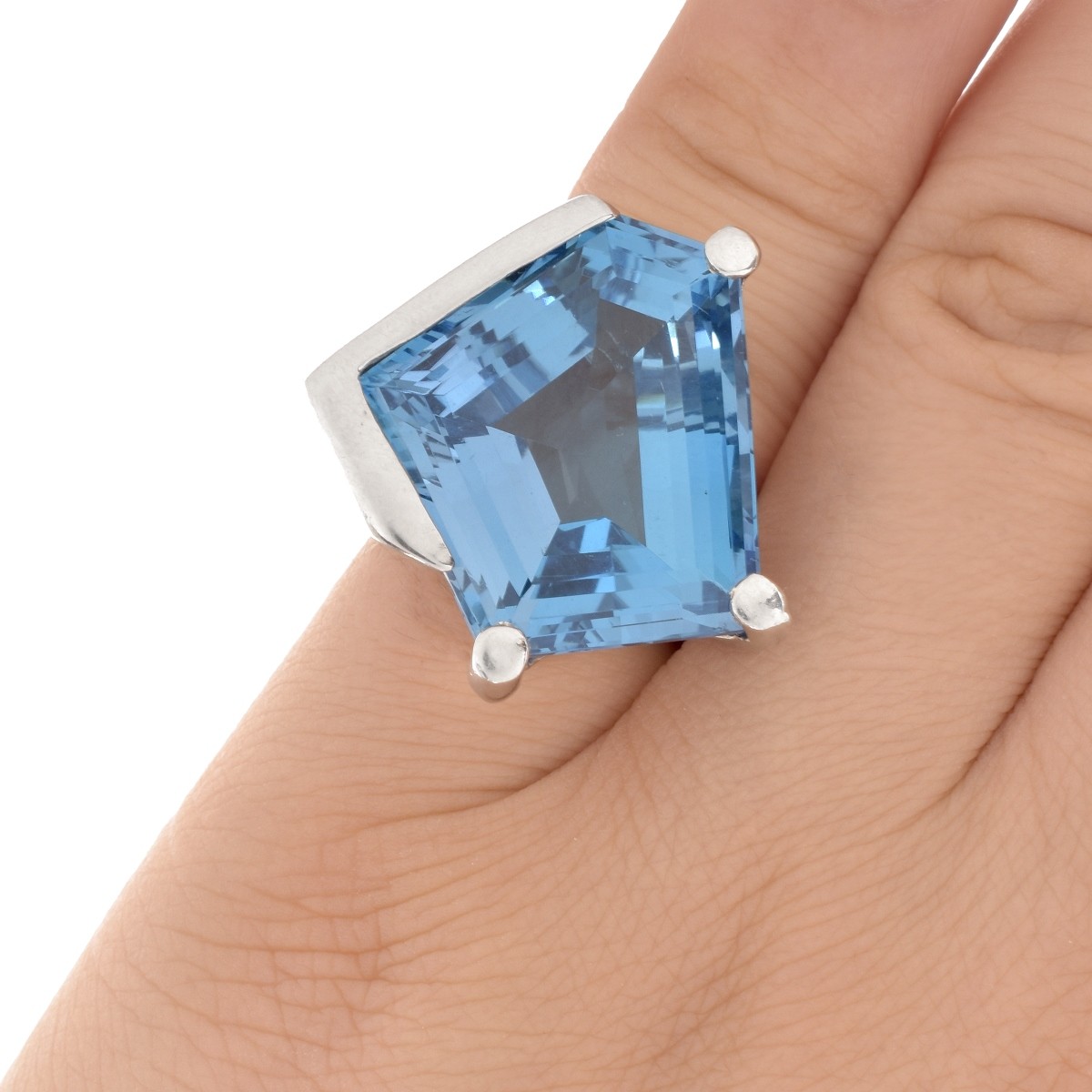 London Topaz Platinum Ring