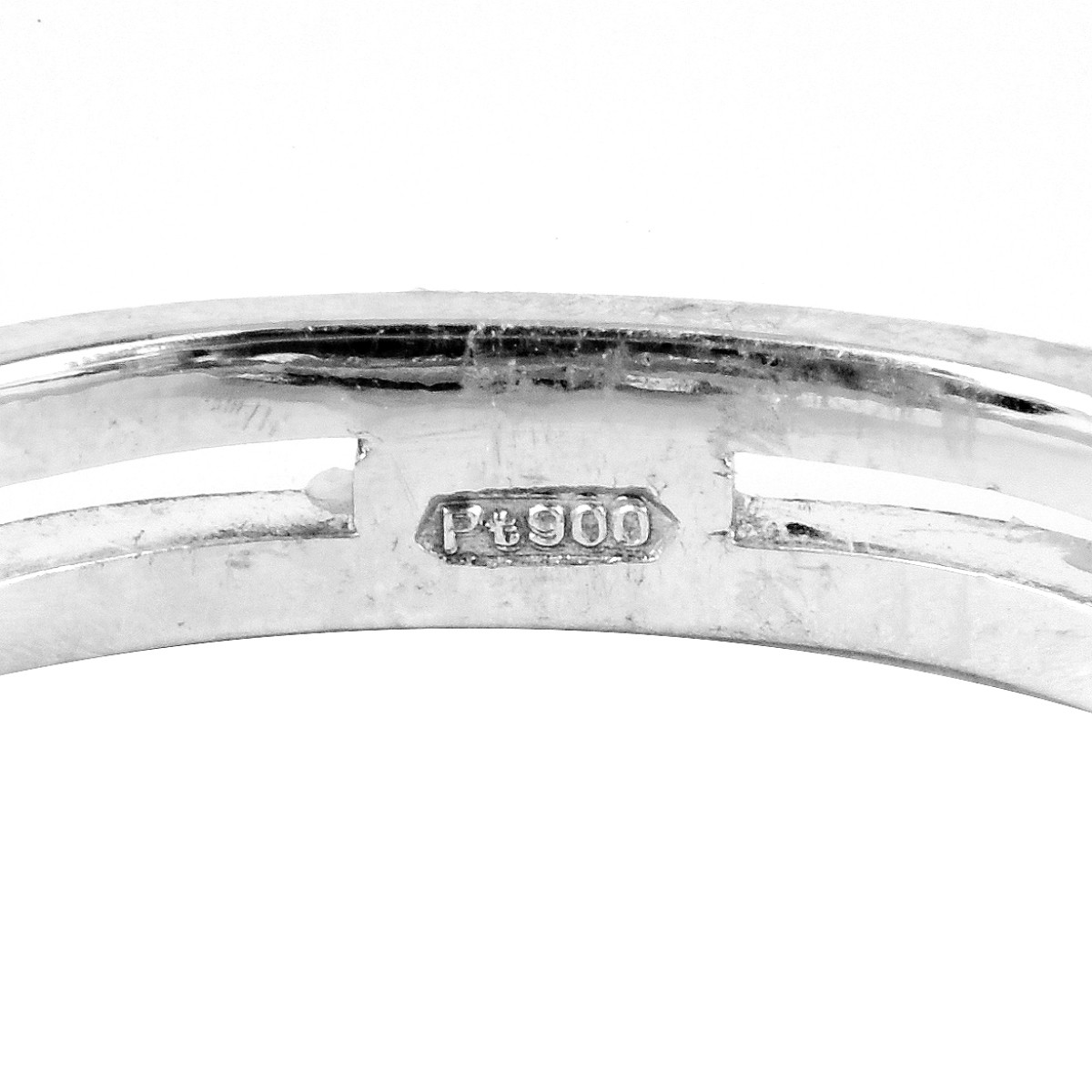 Modern Amethyst, Diamond and Platinum Ring.