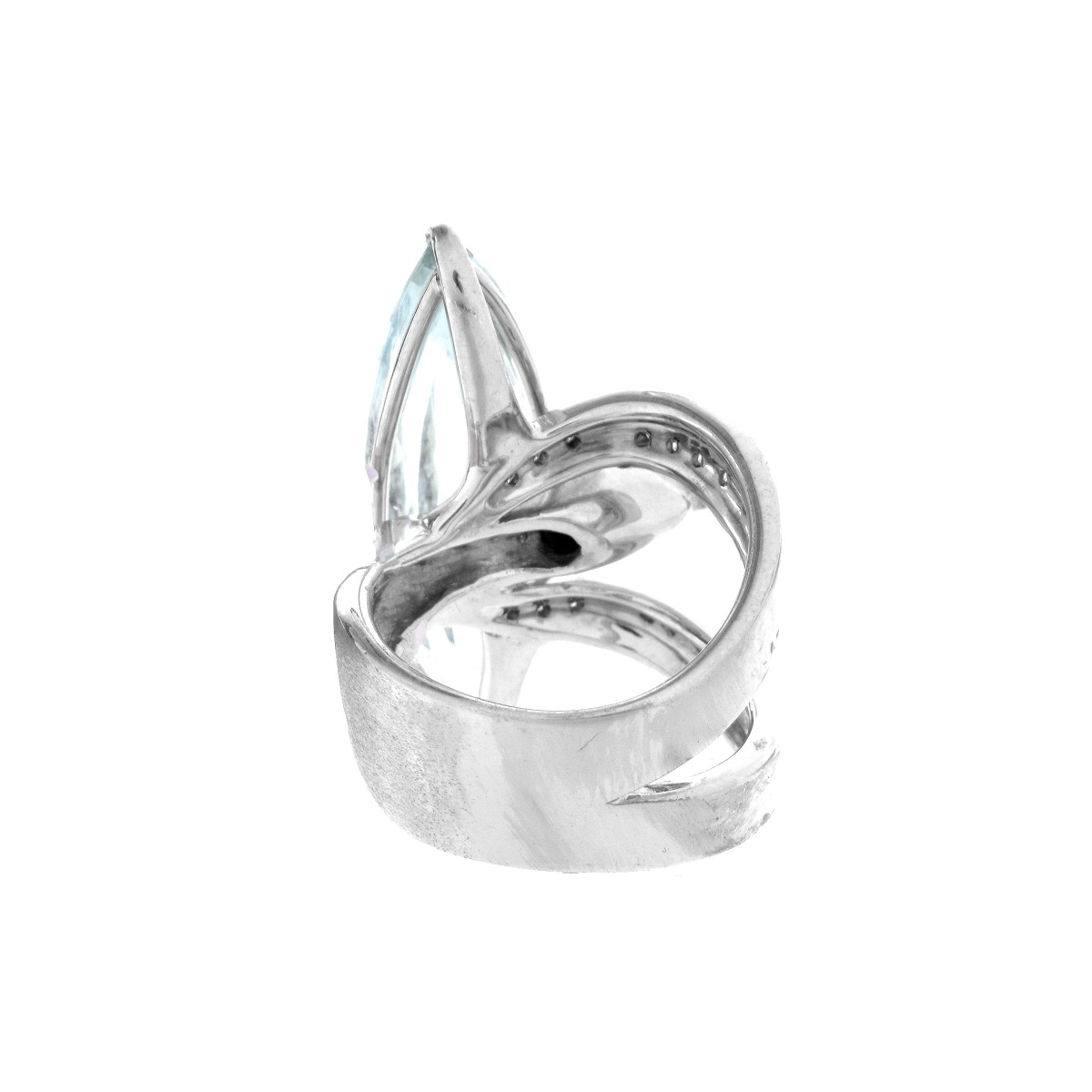 Aquamarine, Diamond and 18K Ring