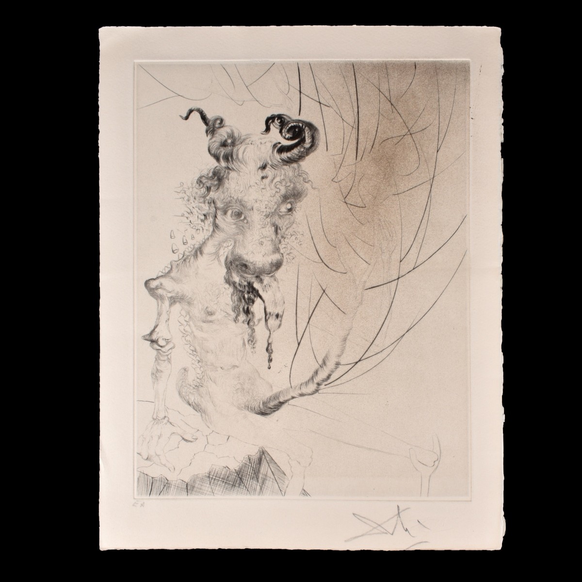 Salvador Dali (1904-1989) Drypoint Etching