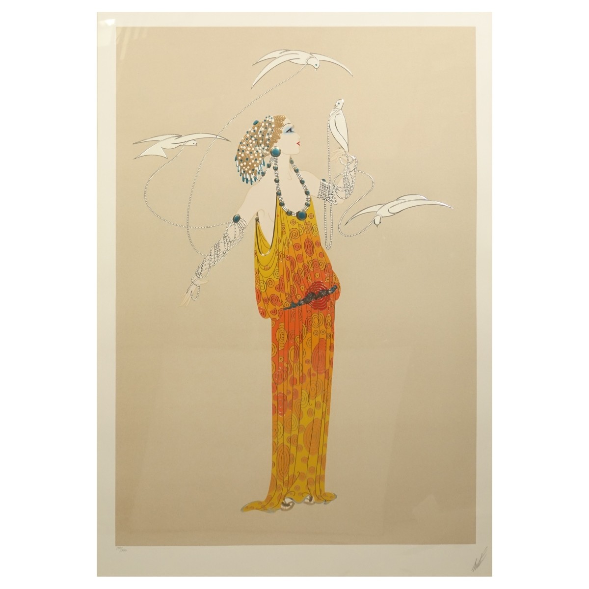 Erte (1892 - 1989) Serigraph with Embossing