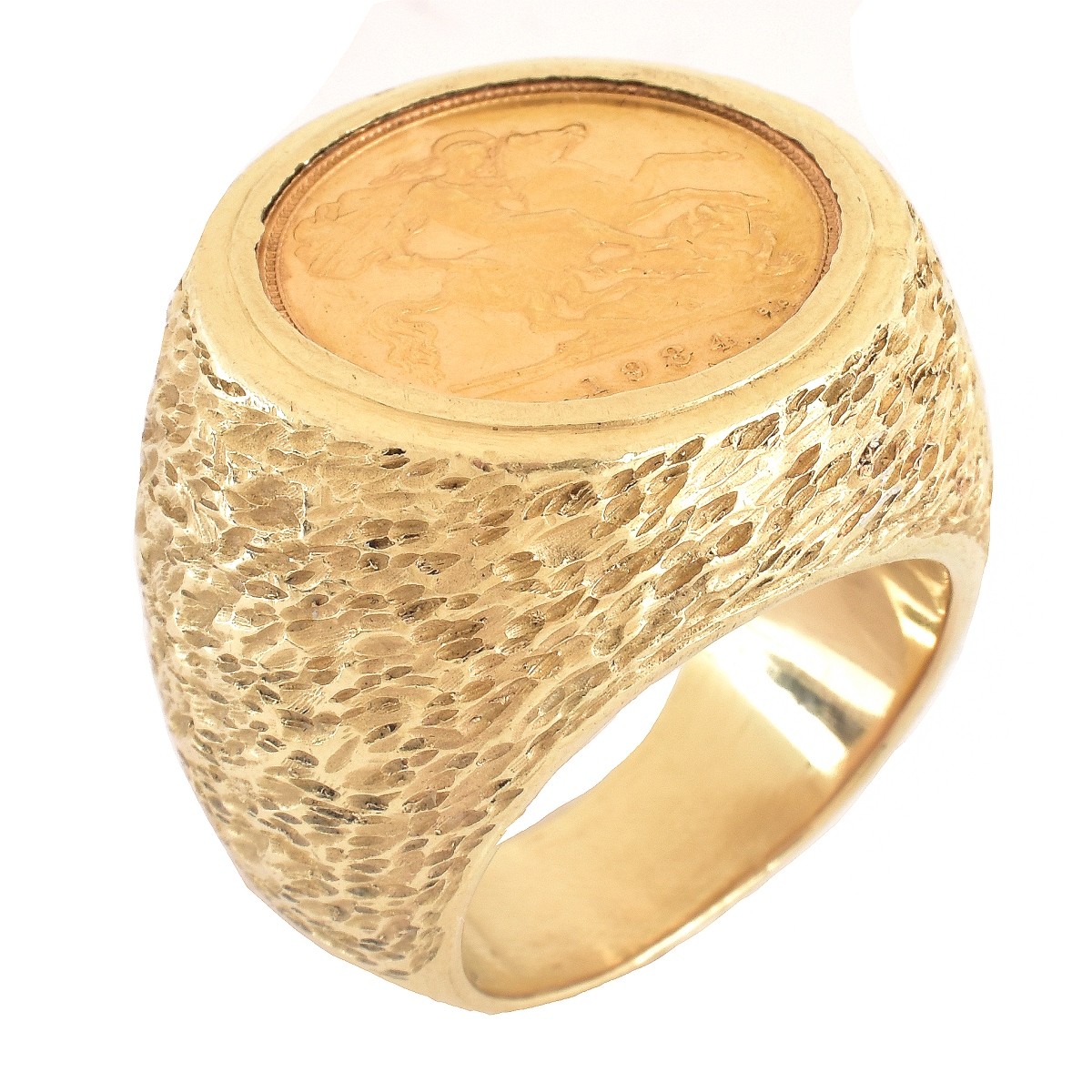 Man's Gold Sovereign Coin Ring