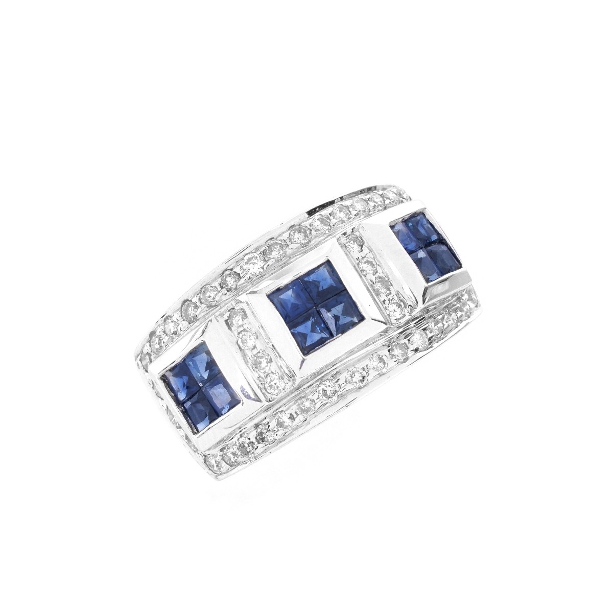 Sapphire, Diamond and 14K Ring