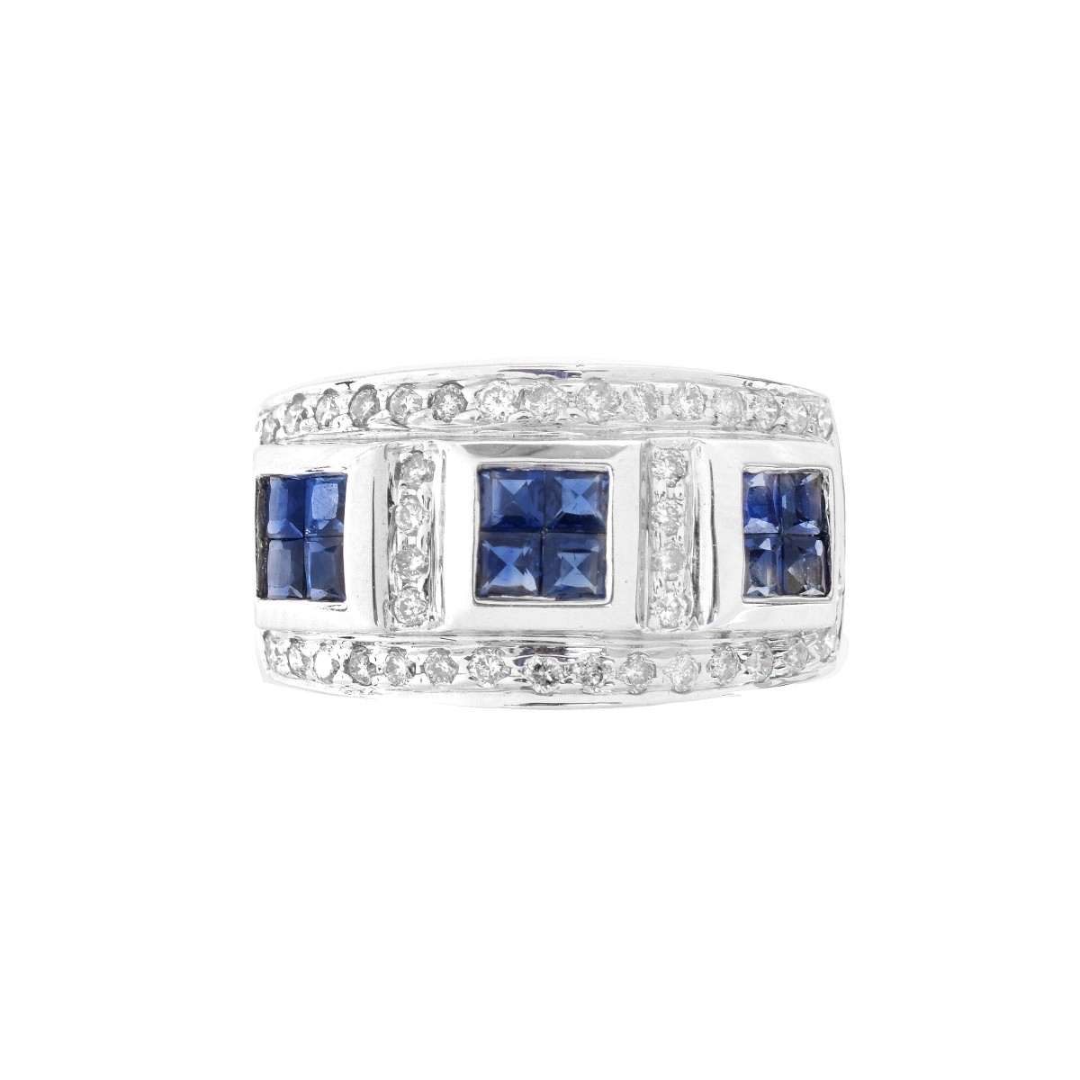 Sapphire, Diamond and 14K Ring