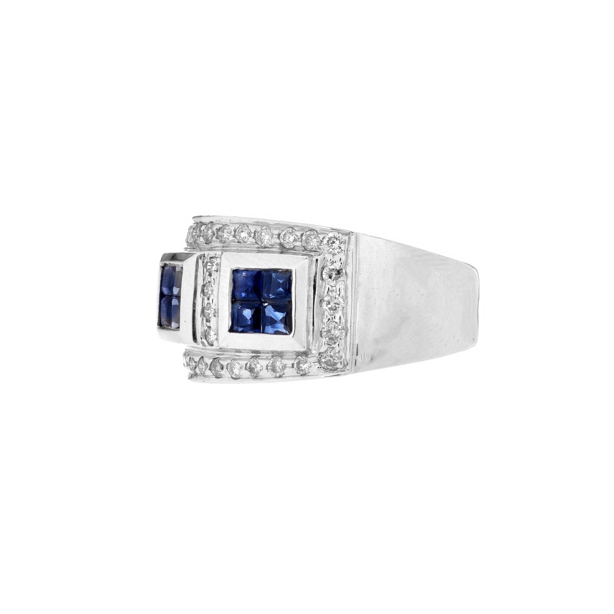 Sapphire, Diamond and 14K Ring