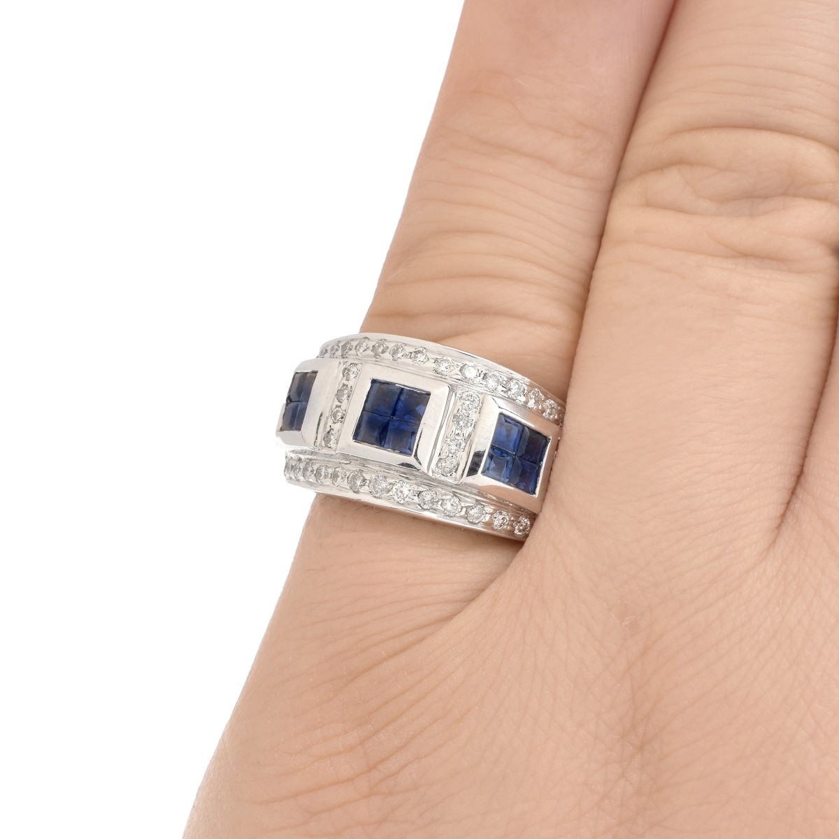 Sapphire, Diamond and 14K Ring