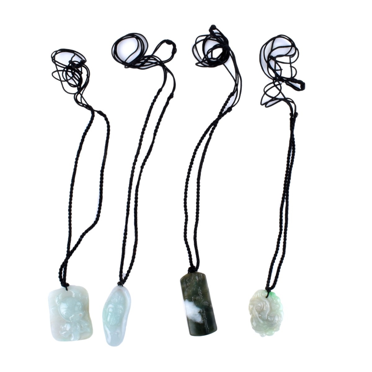 Four Hardstone Pendant Necklaces