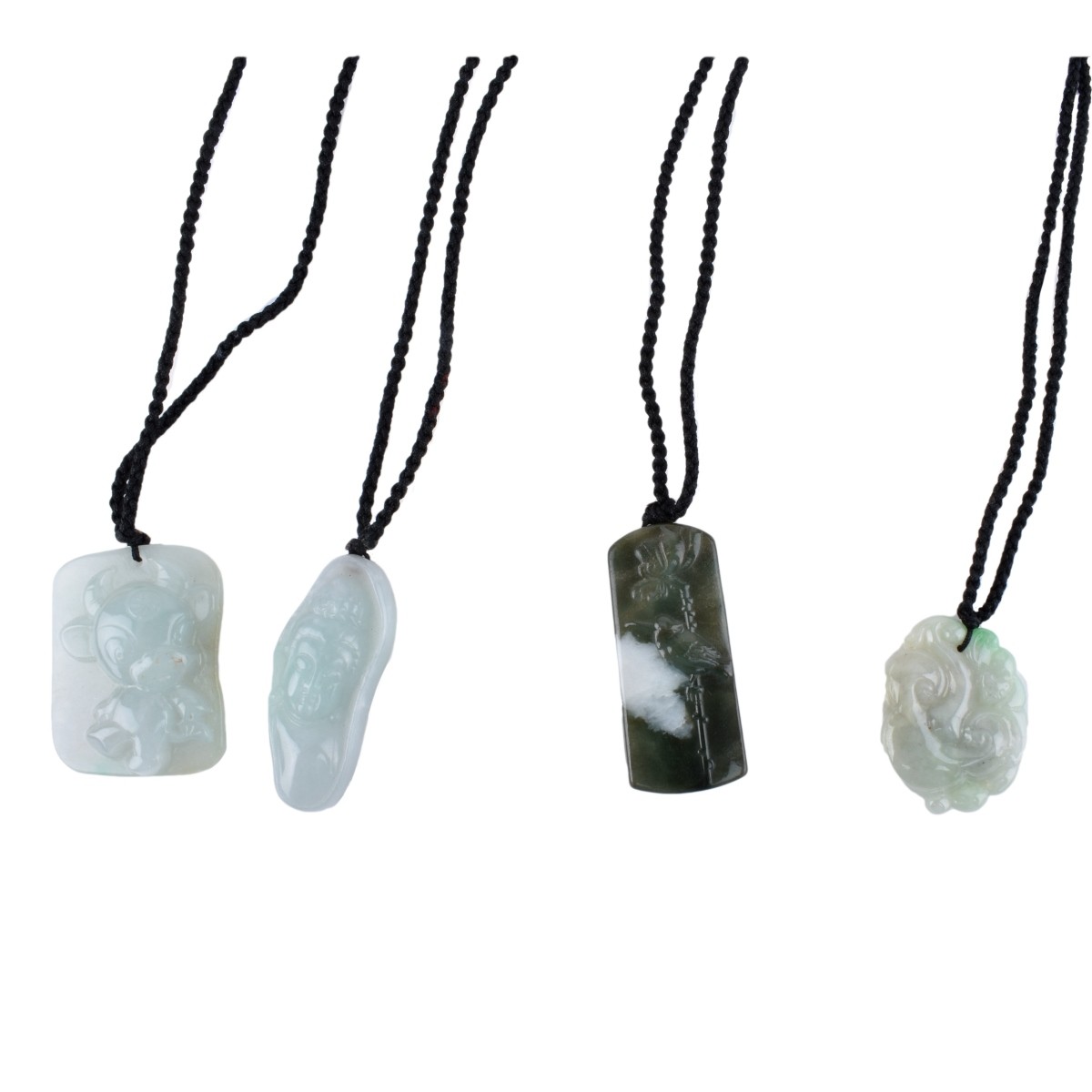 Four Hardstone Pendant Necklaces