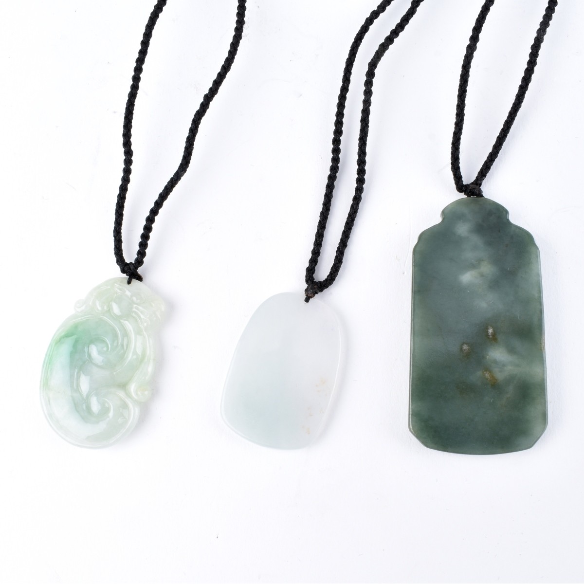 Three Hardstone Pendant Necklaces