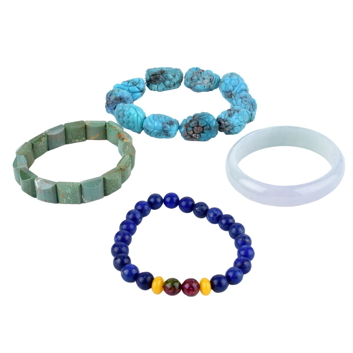 Four Hardstone Bracelets