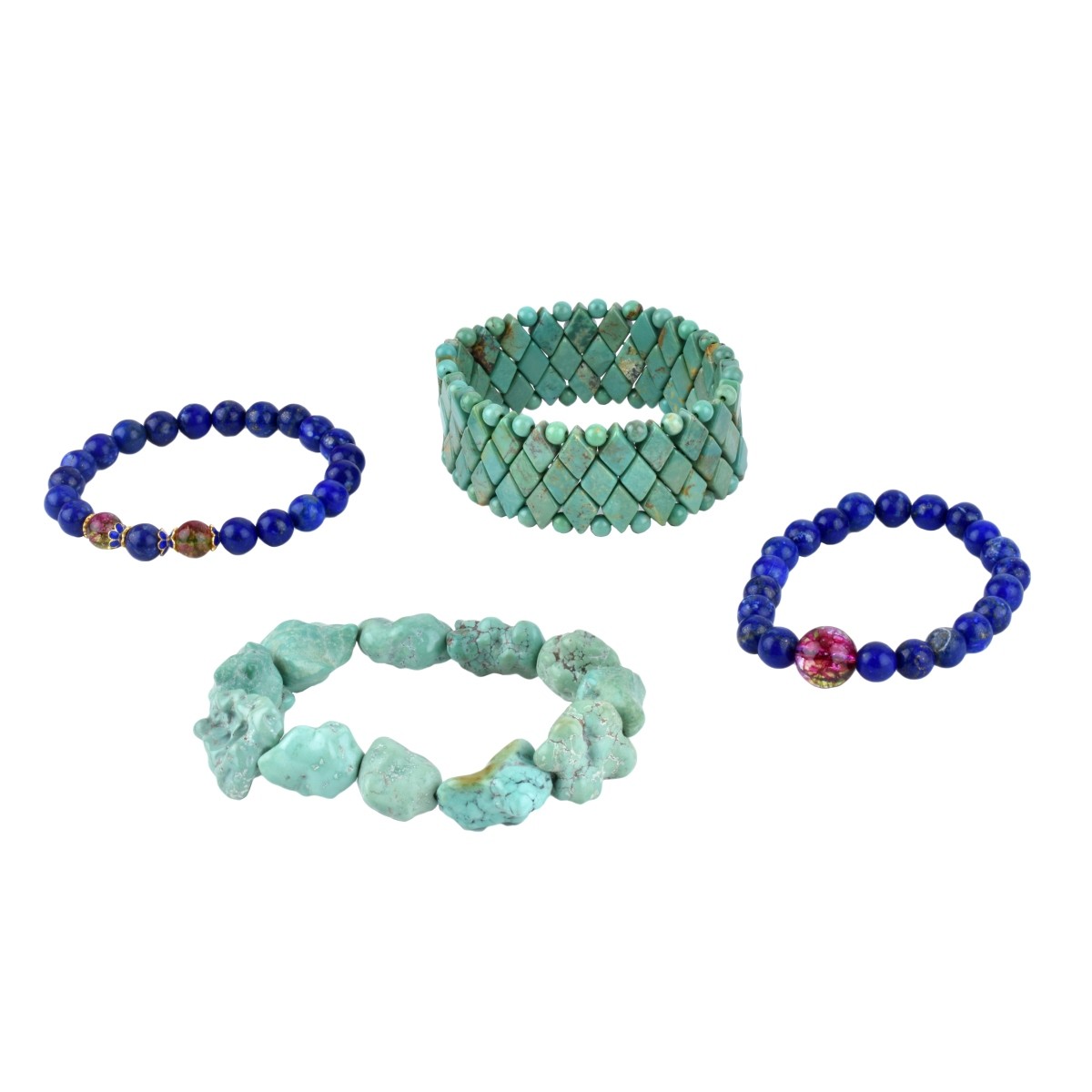 Four Hardstone Bracelets