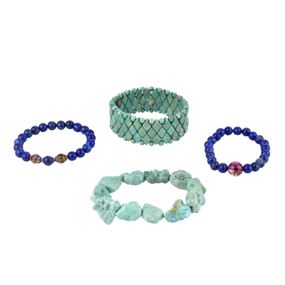 Four Hardstone Bracelets